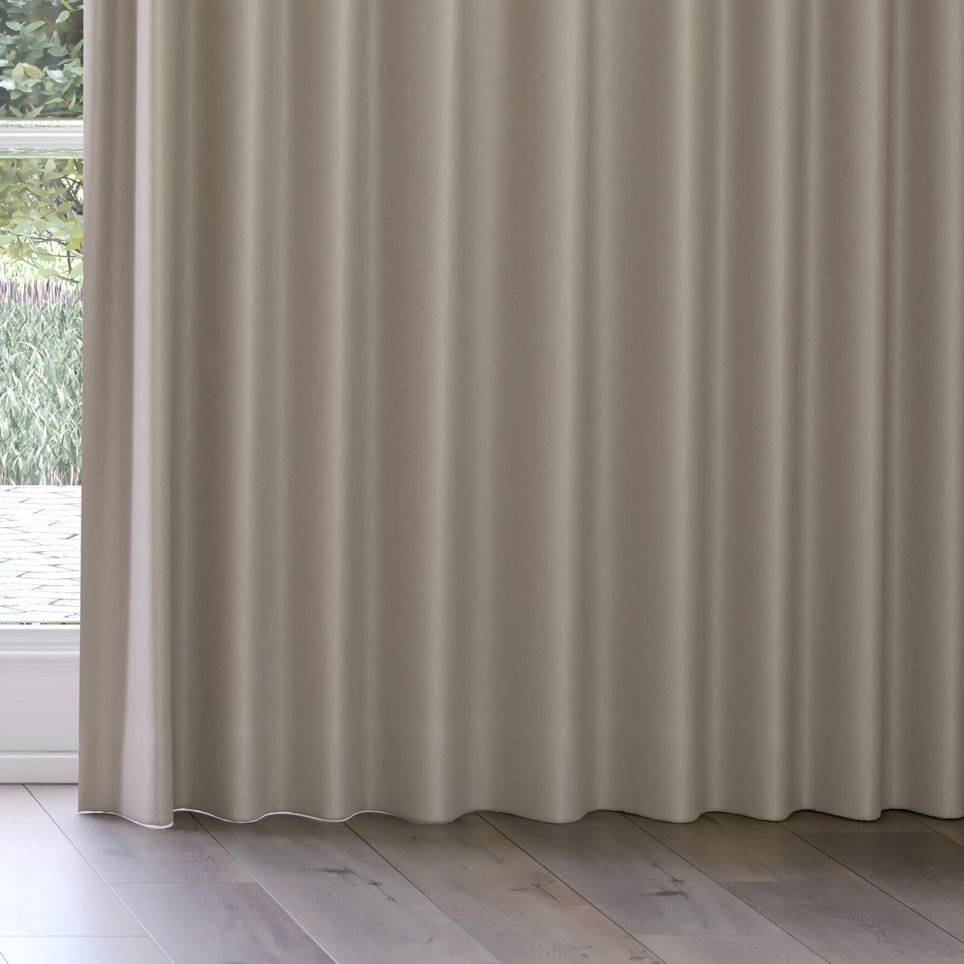 Bottom view of Infinite Nude, on curtain rail