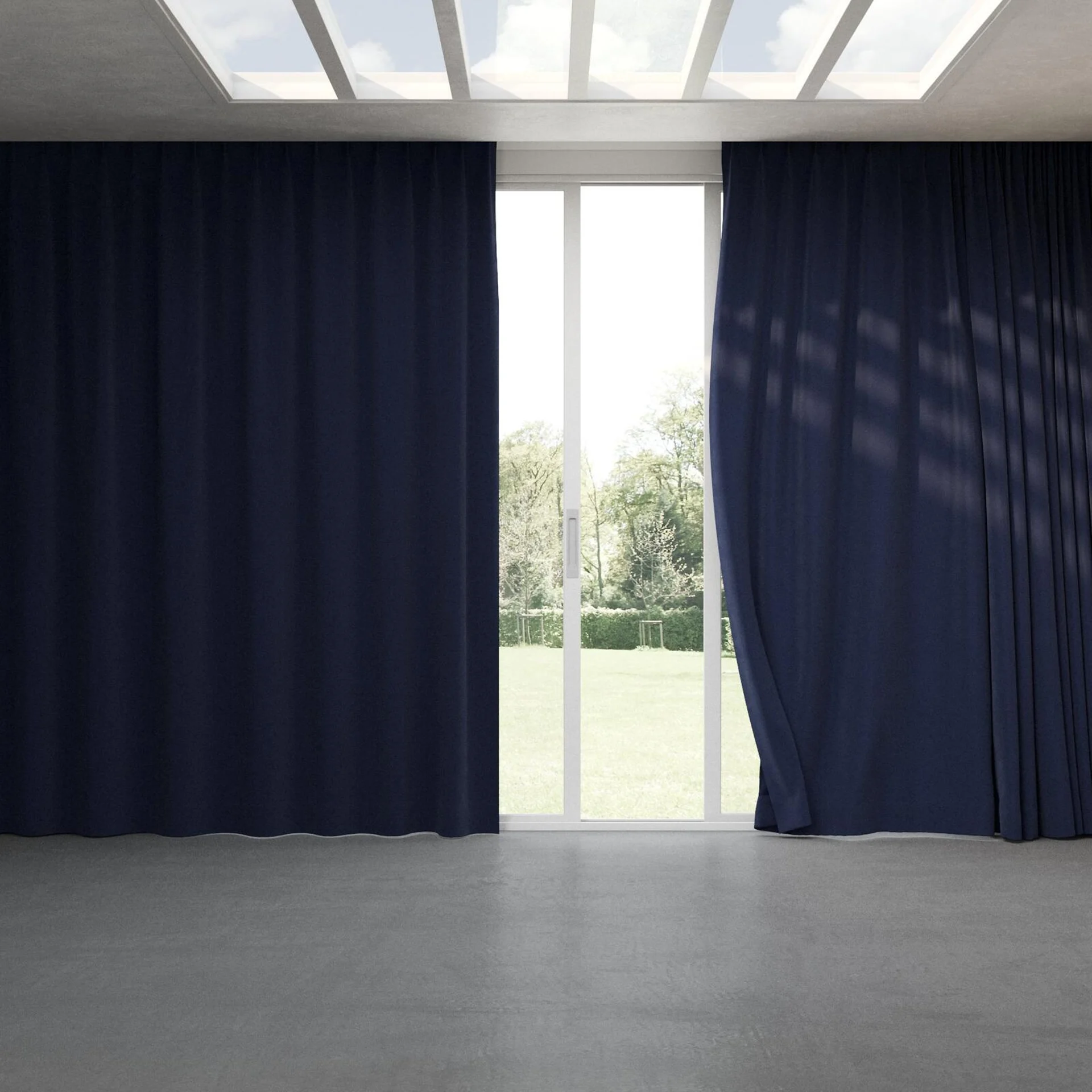 Full view of Verbier Navy, pinch pleat