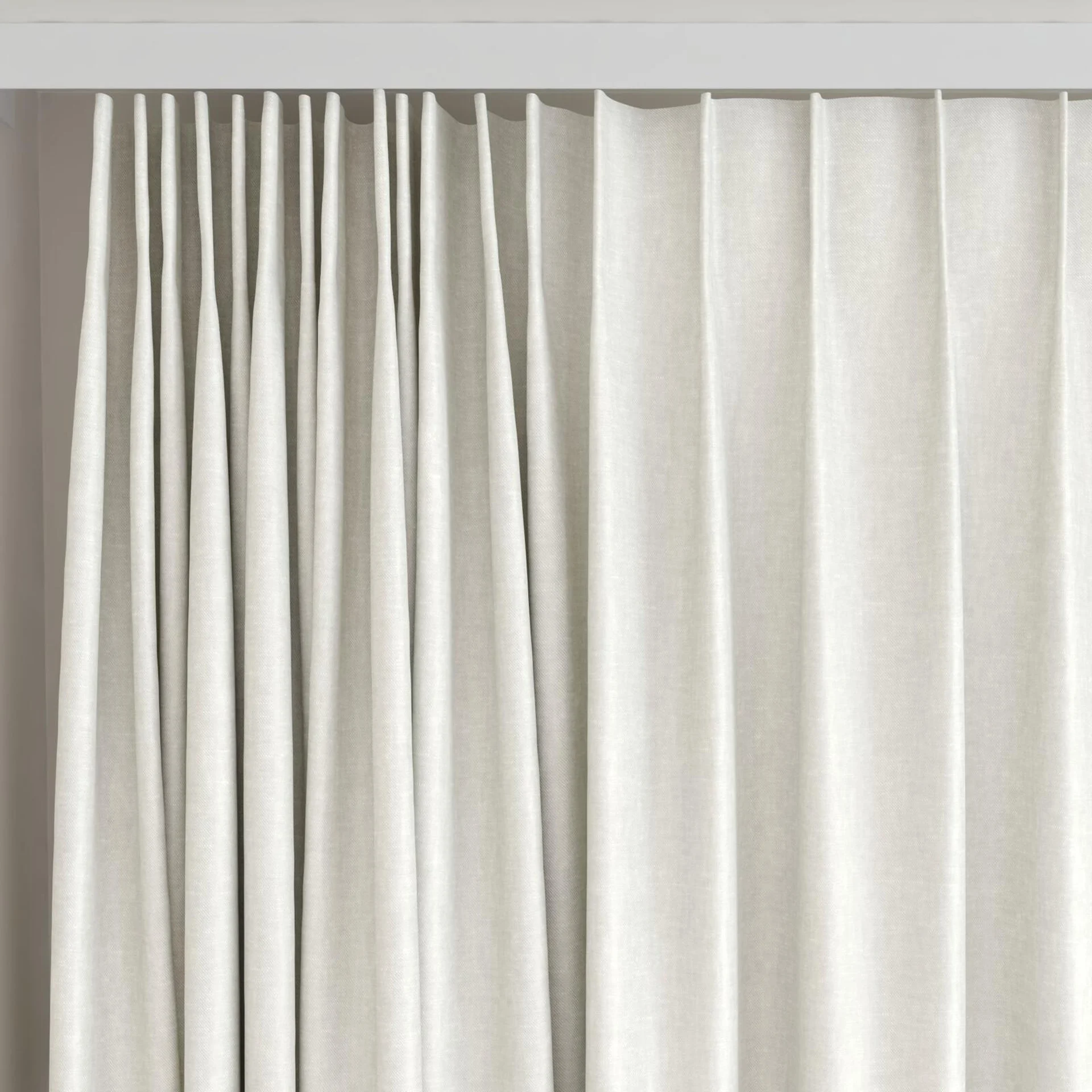 Top view of Glamour Bone, on curtain rail