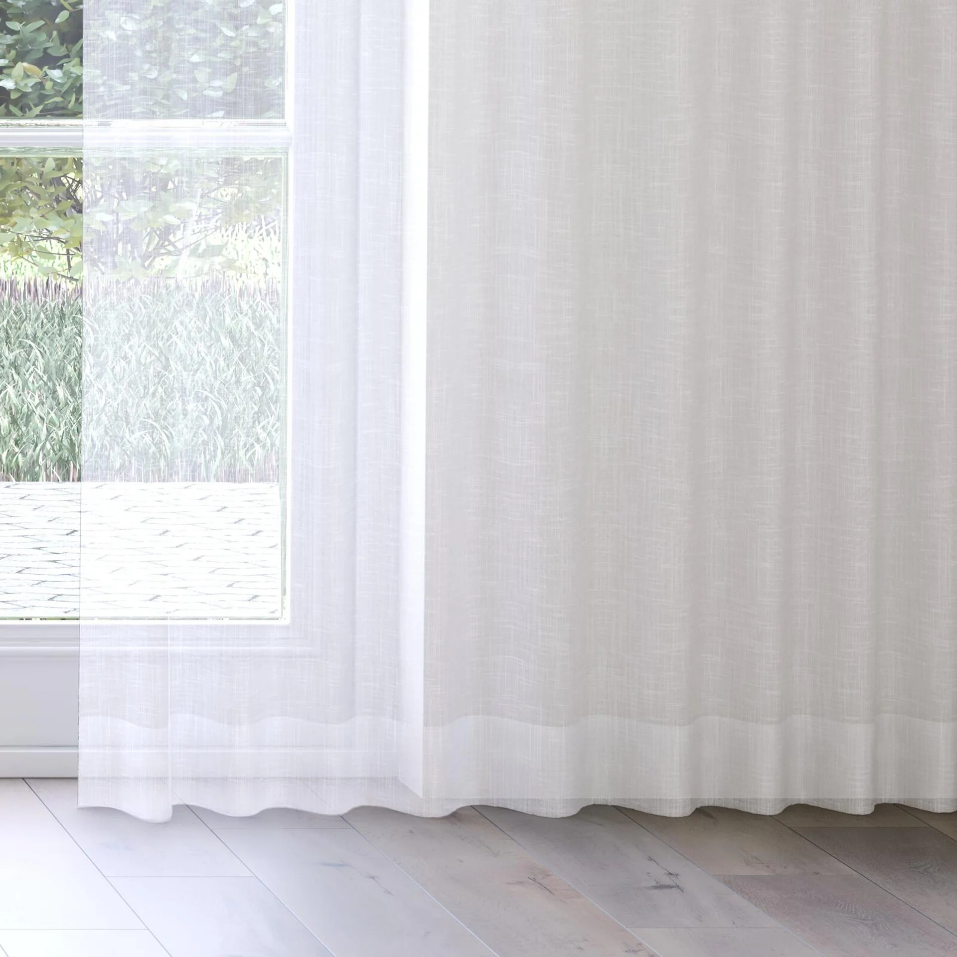 Bottom view of Attica White, on curtain rail