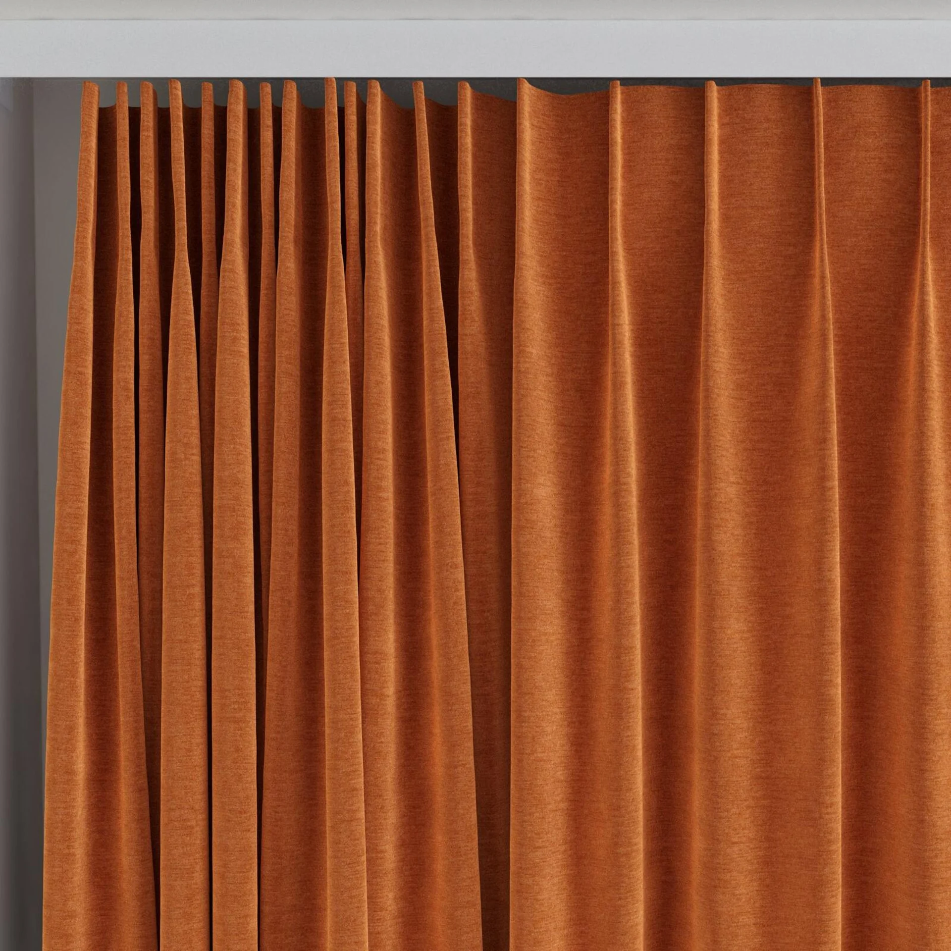 Top view of Geneva Pumpkin, on curtain rail