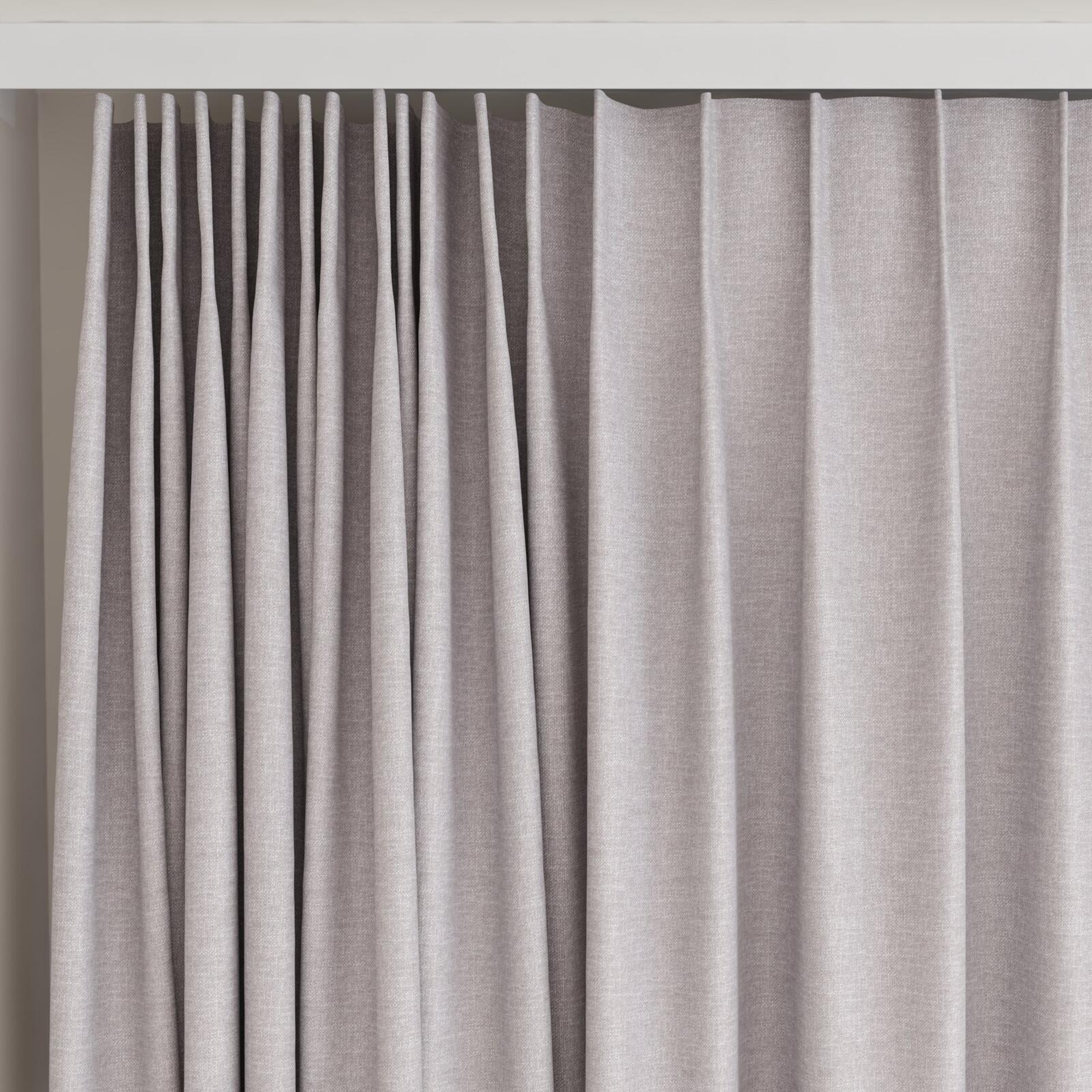 Top view of Casual Sterling, on curtain rail