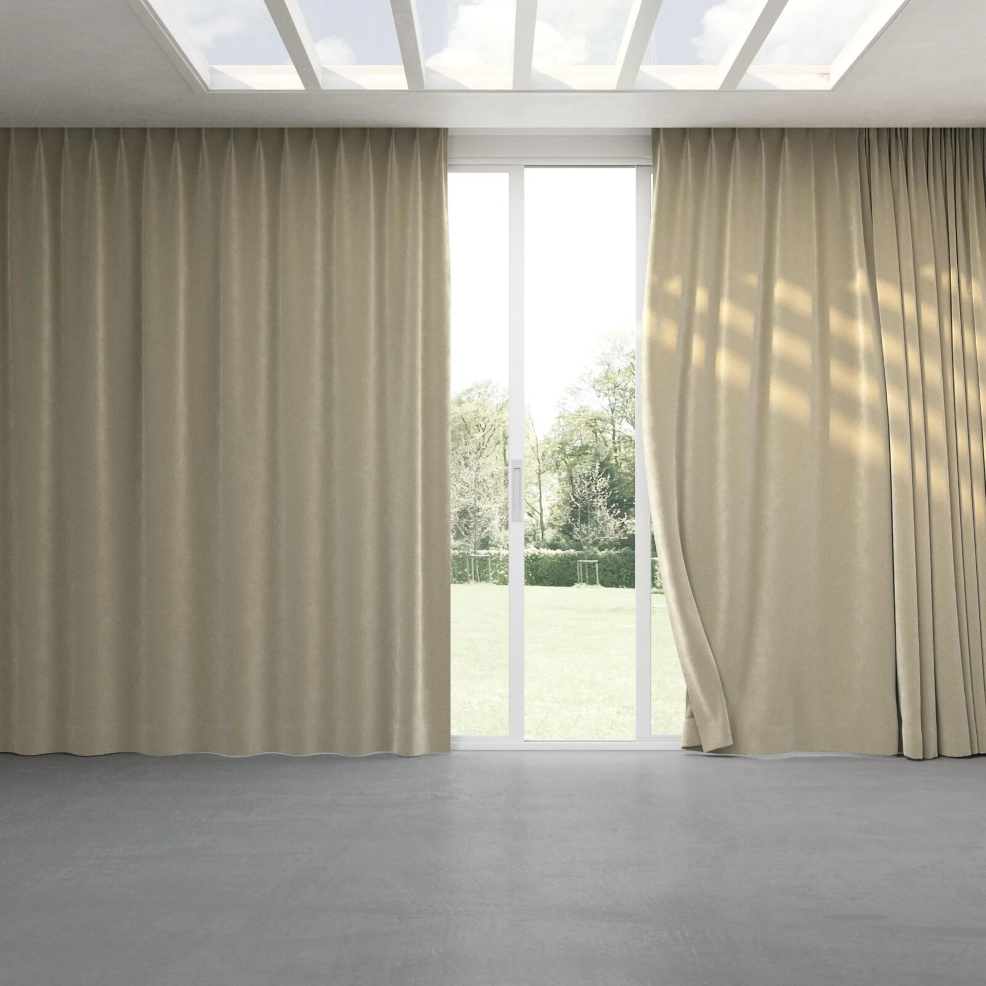 Full view of Vienna Oyster, pinch pleat