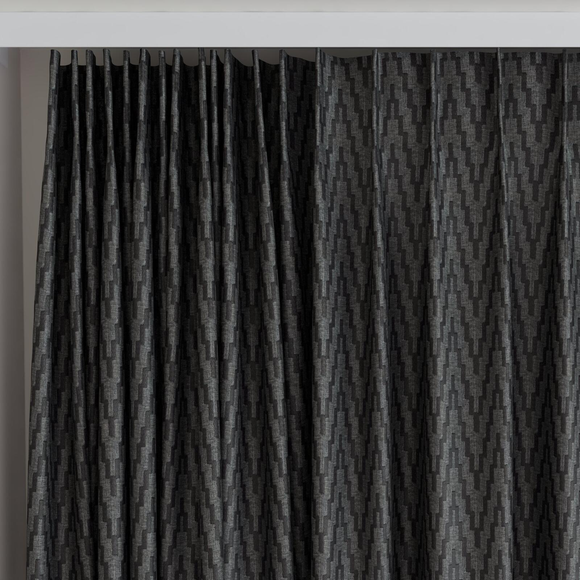 Top view of Running Platinum, on curtain rail