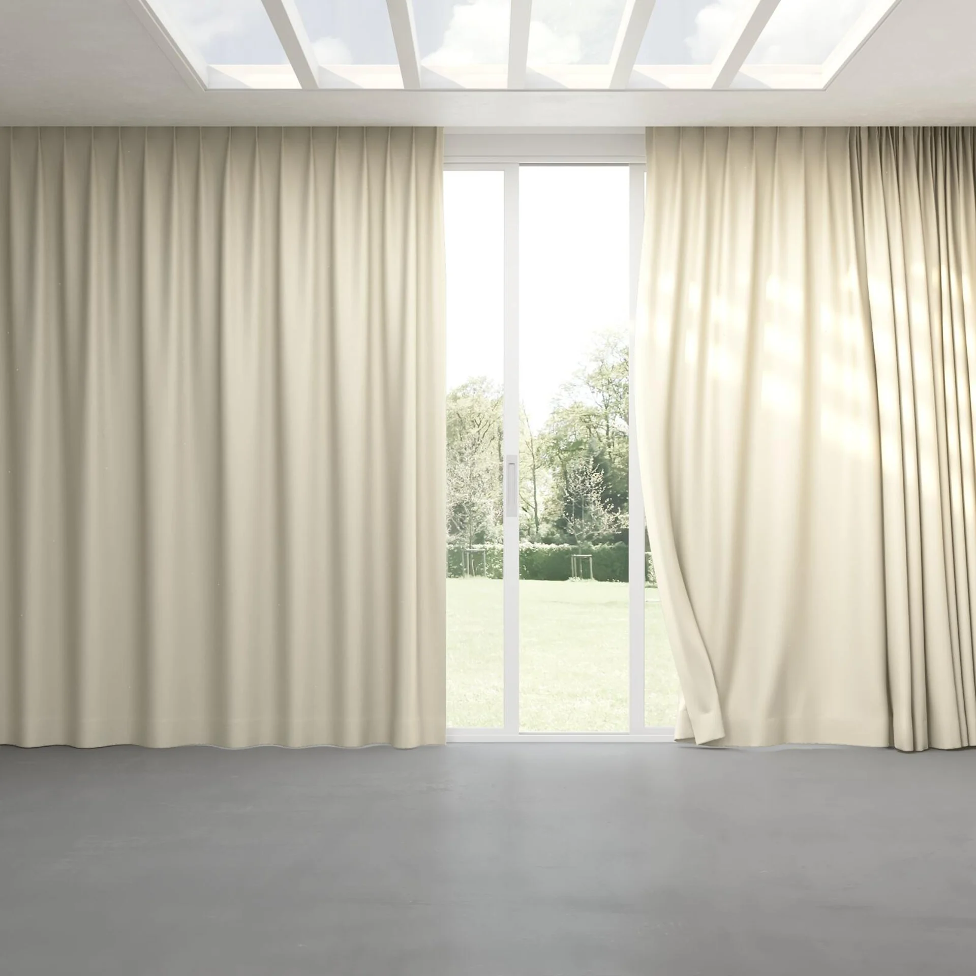 Full view of Excel Linen, pinch pleat