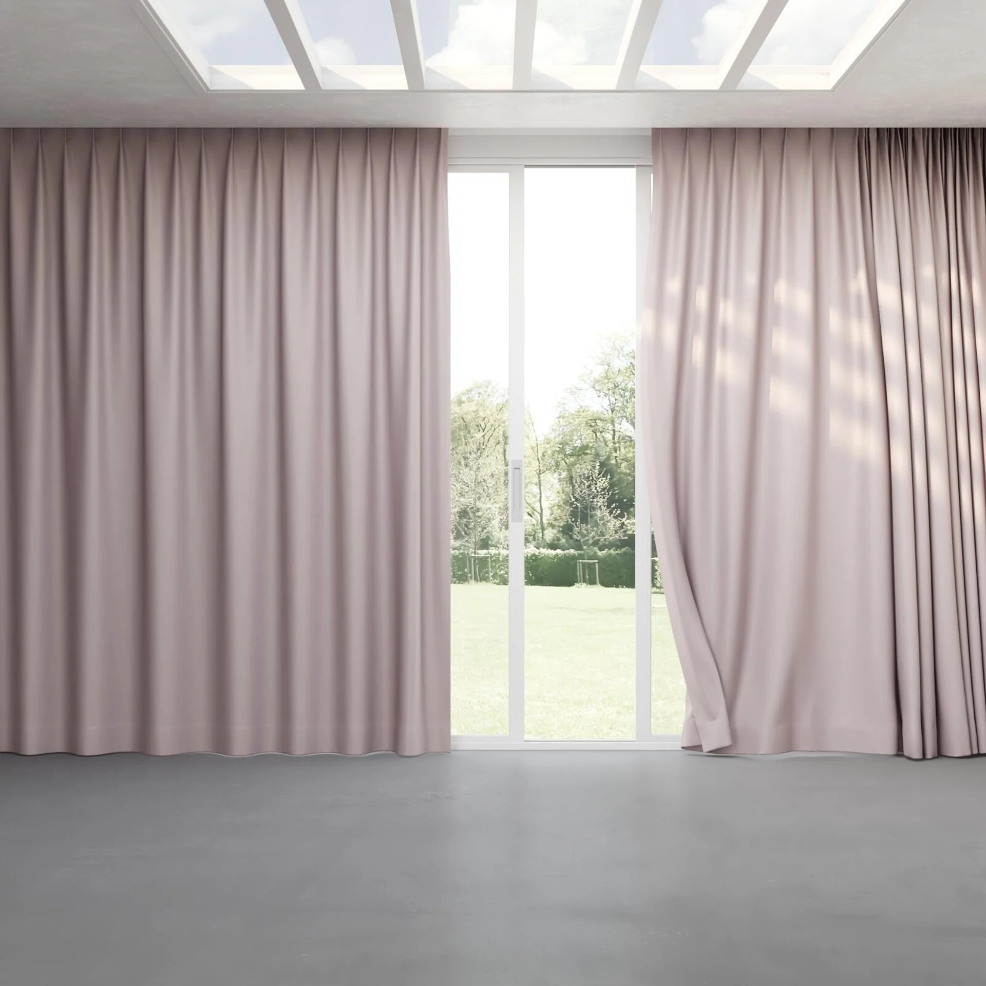 Full view of Kidglove Quartz, pinch pleat