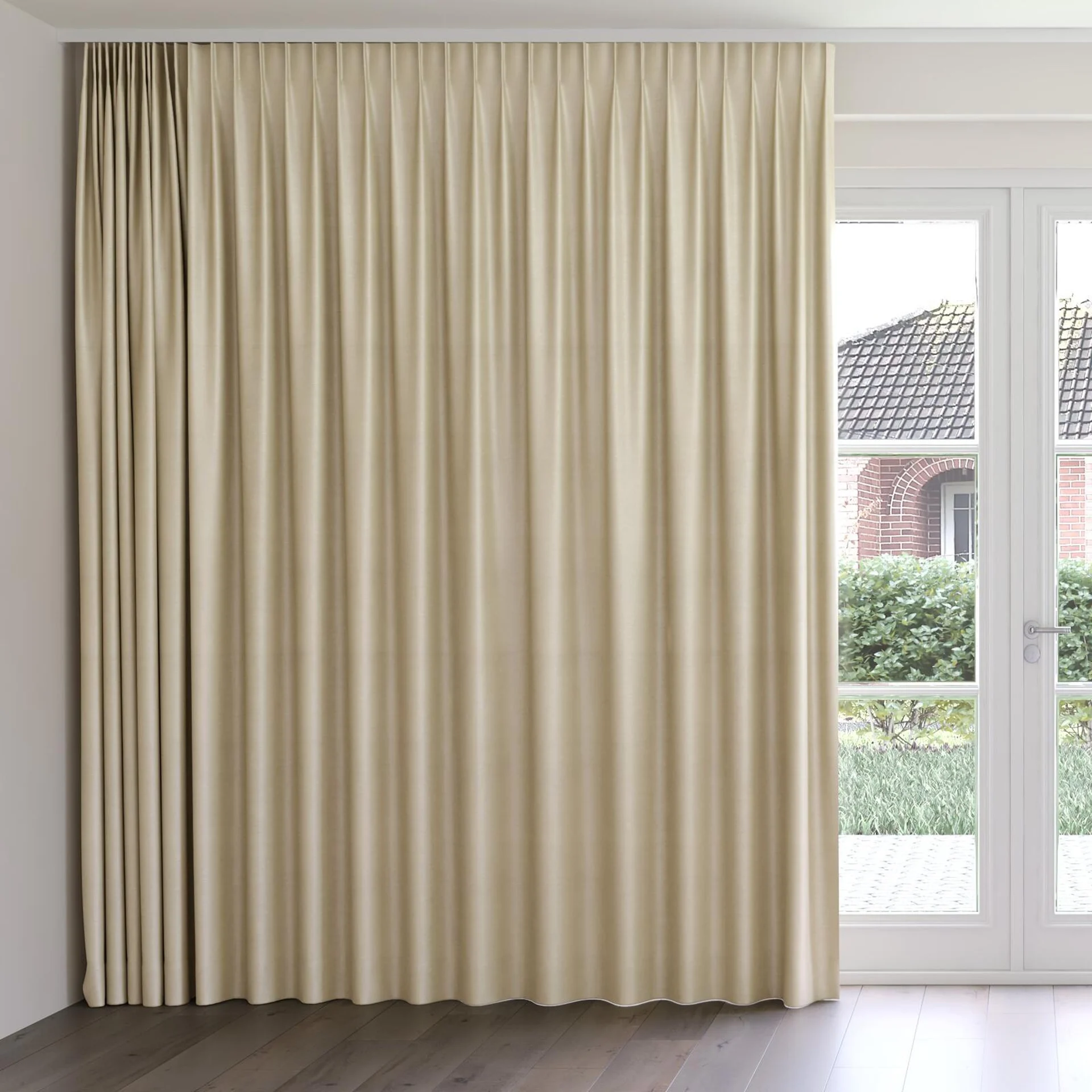 Front view of Mont Blanc Marzipan, on curtain rail