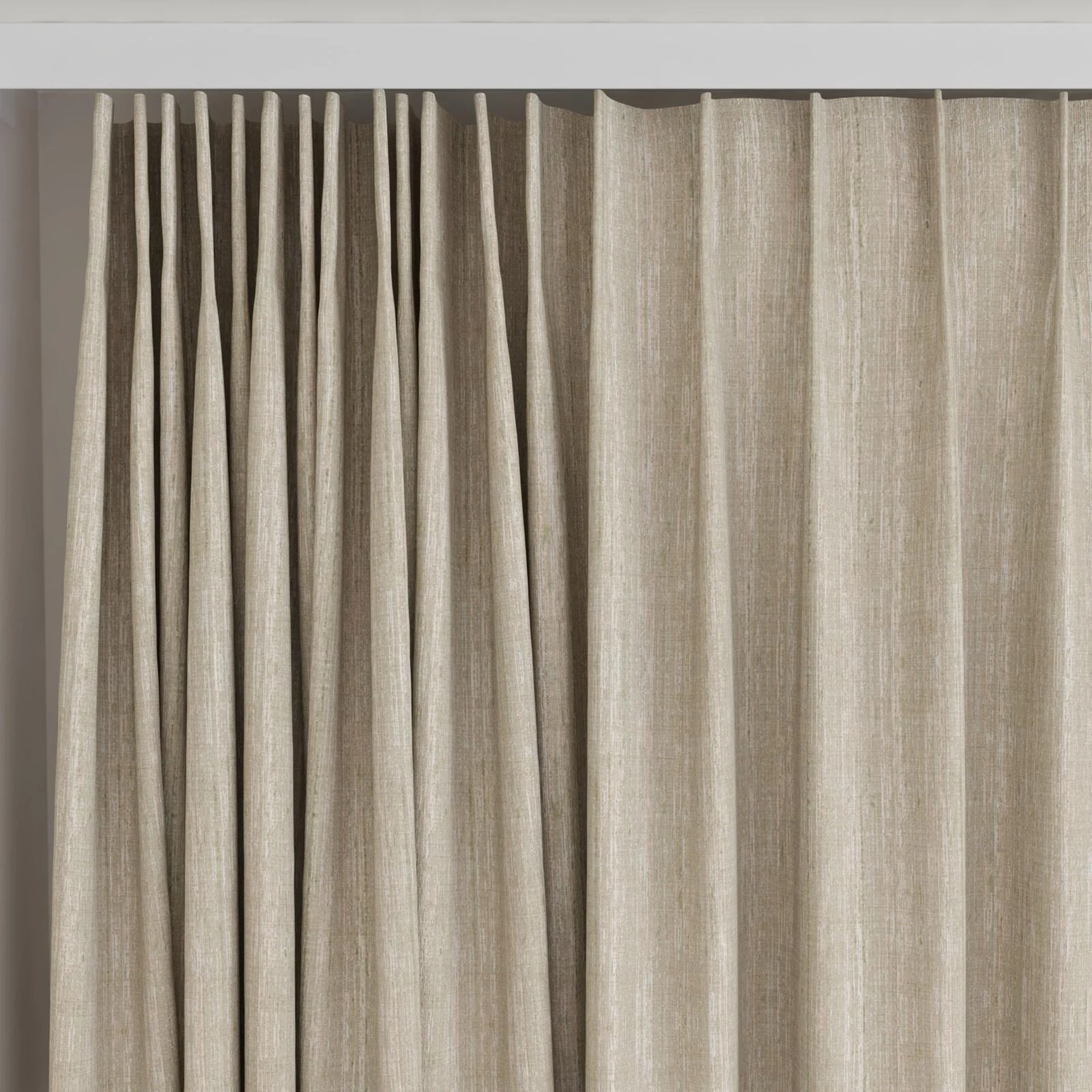 Top view of Iconic Tea, on curtain rail