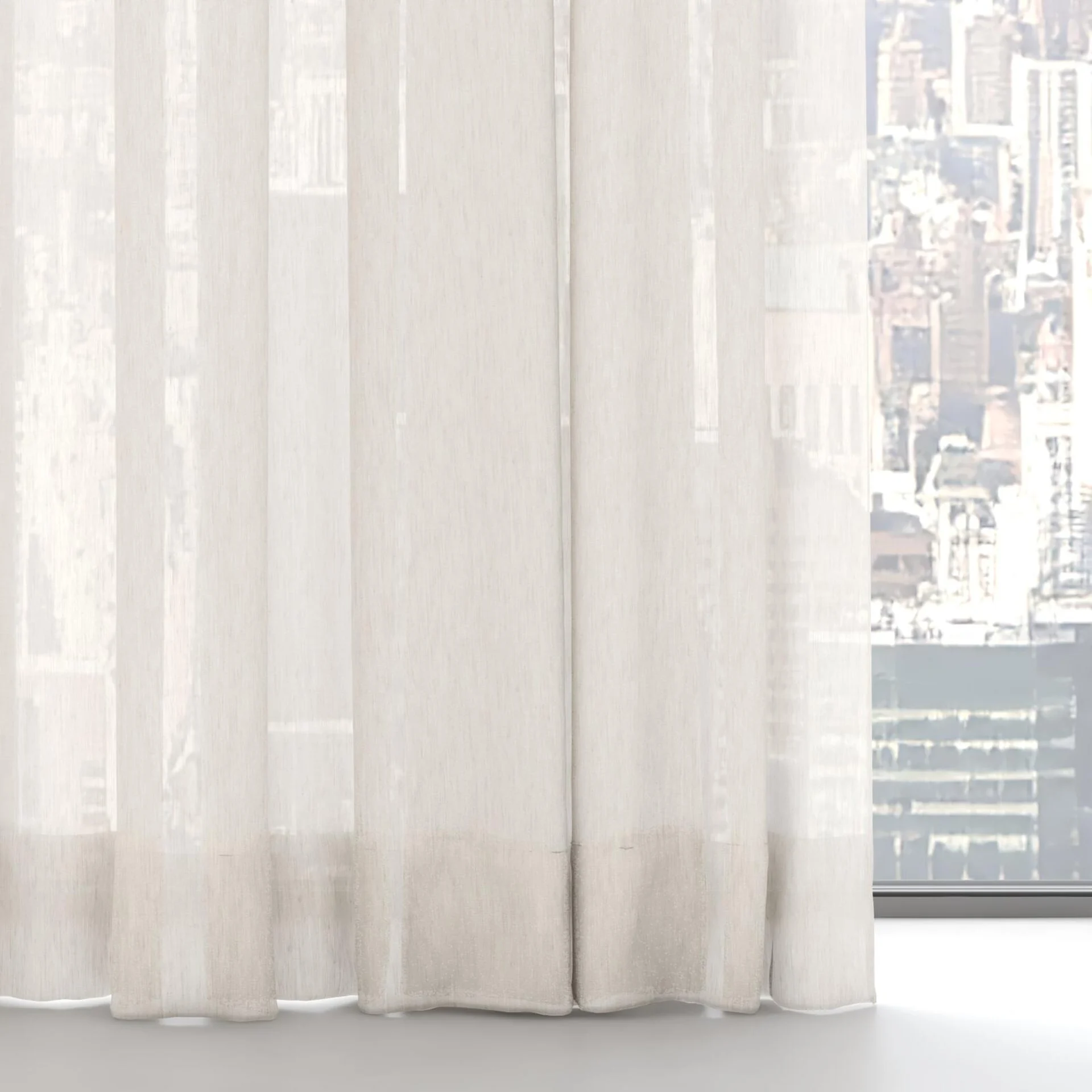 Bottom view of Balance Linen, on hidden rail
