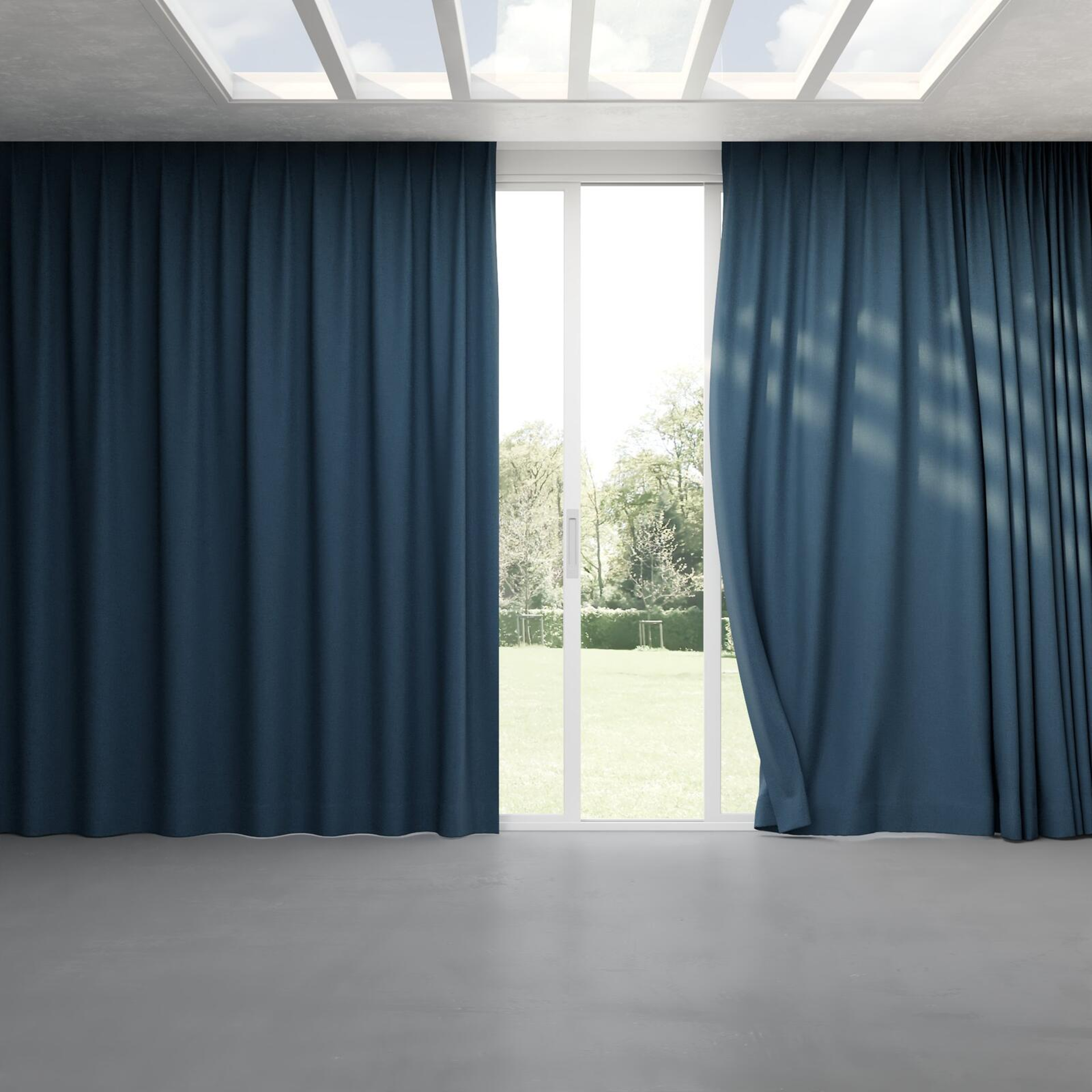 Full view of Mauritius Denim, pinch pleat