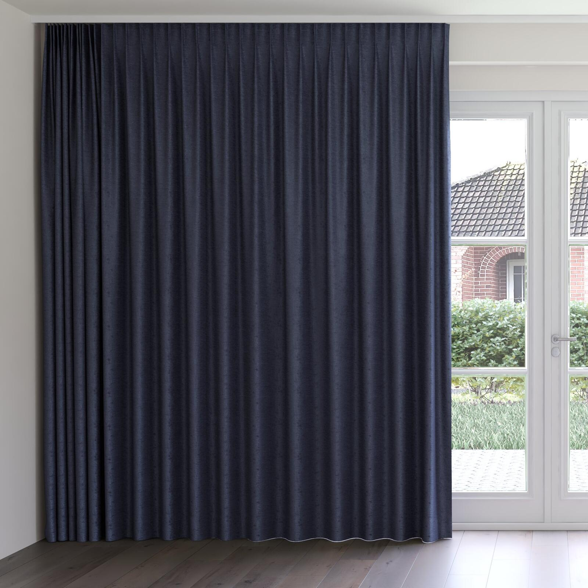Front view of Monsieur Navy, on curtain rail