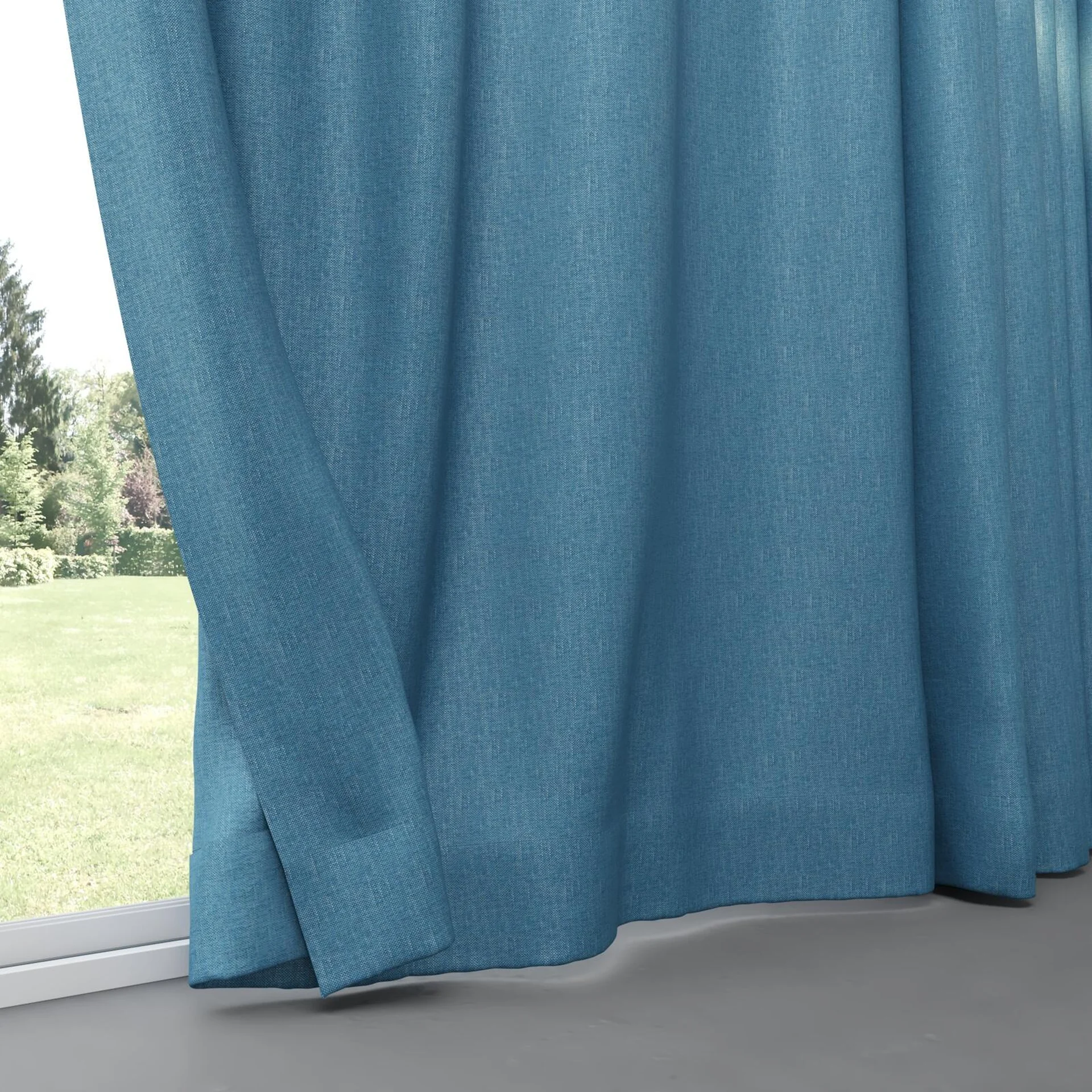 Bottom view of Bronco Cyan, pinch pleat