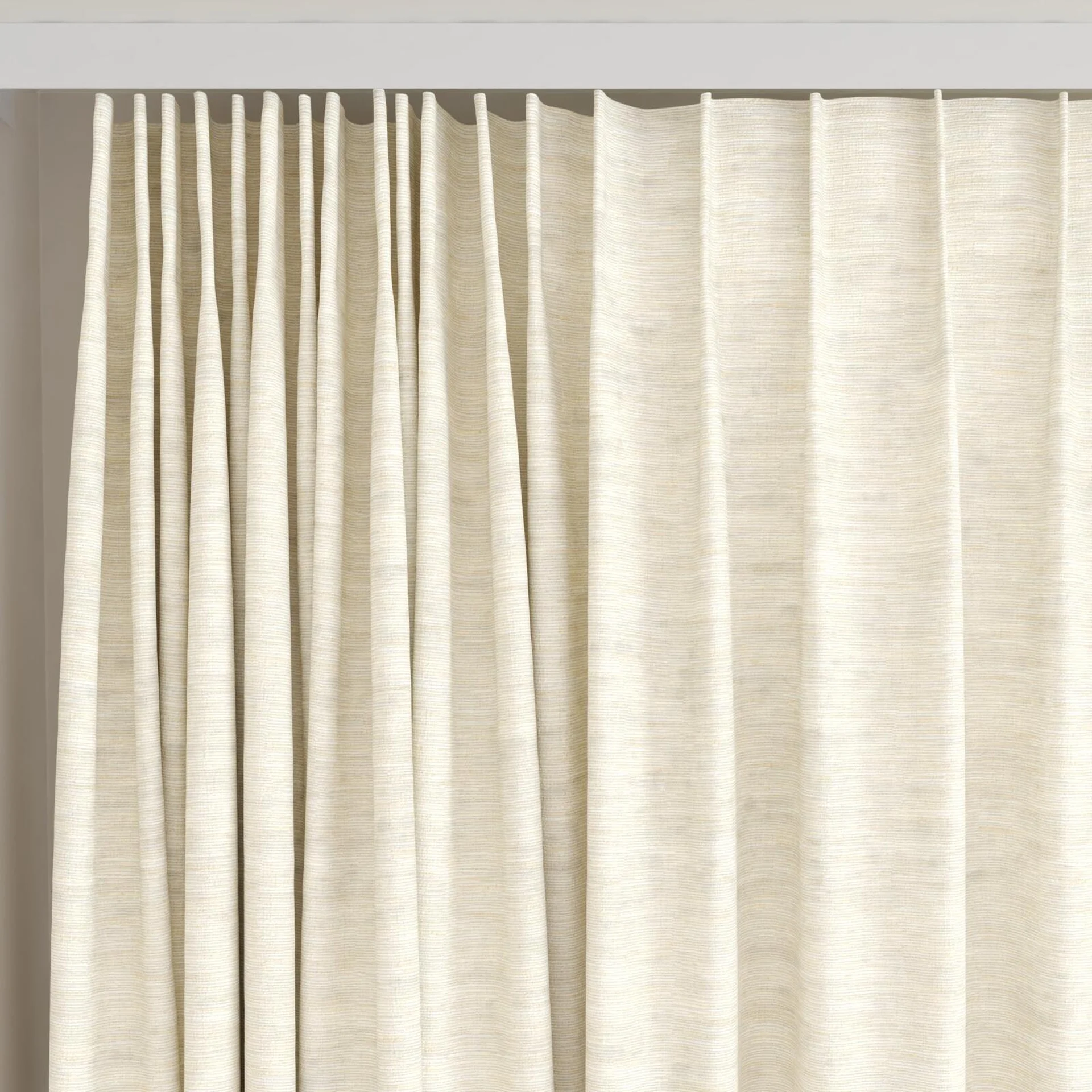 Top view of Venus Champagne, on curtain rail