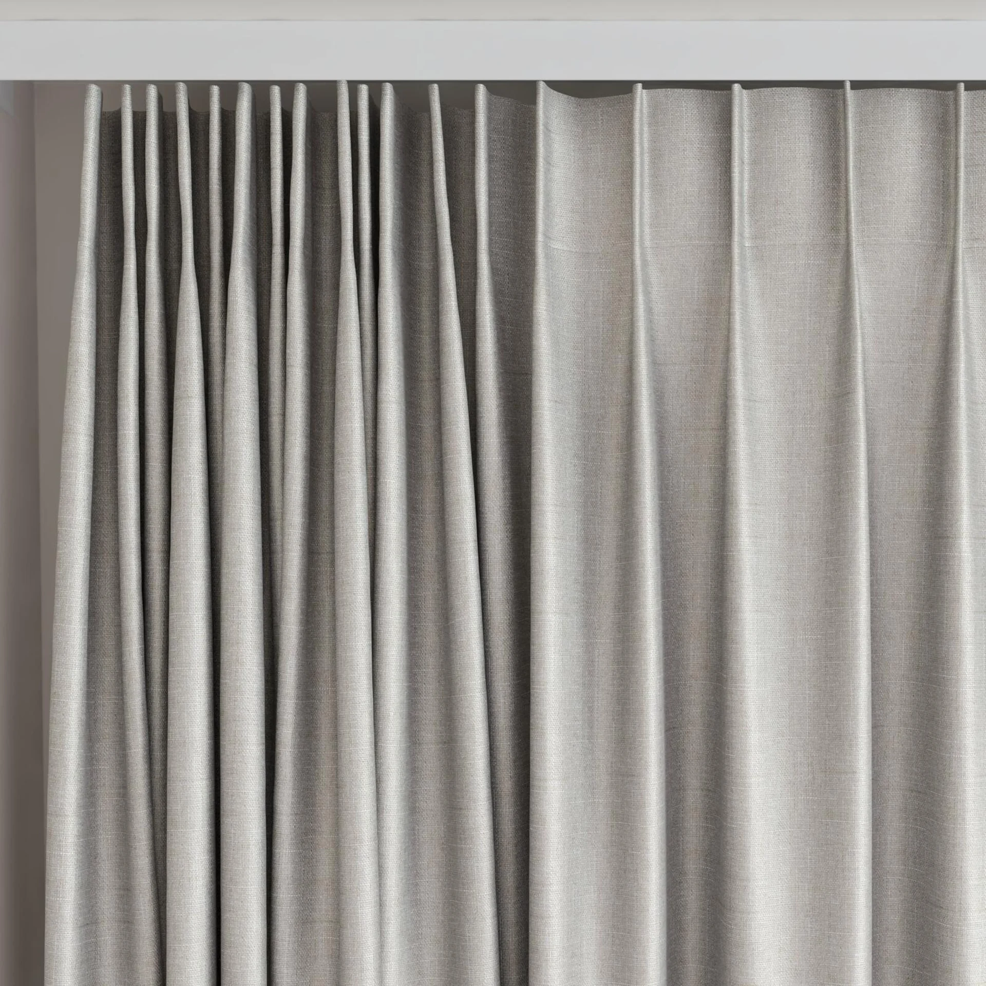 Top view of Stallion 2 UC Limestone, on curtain rail