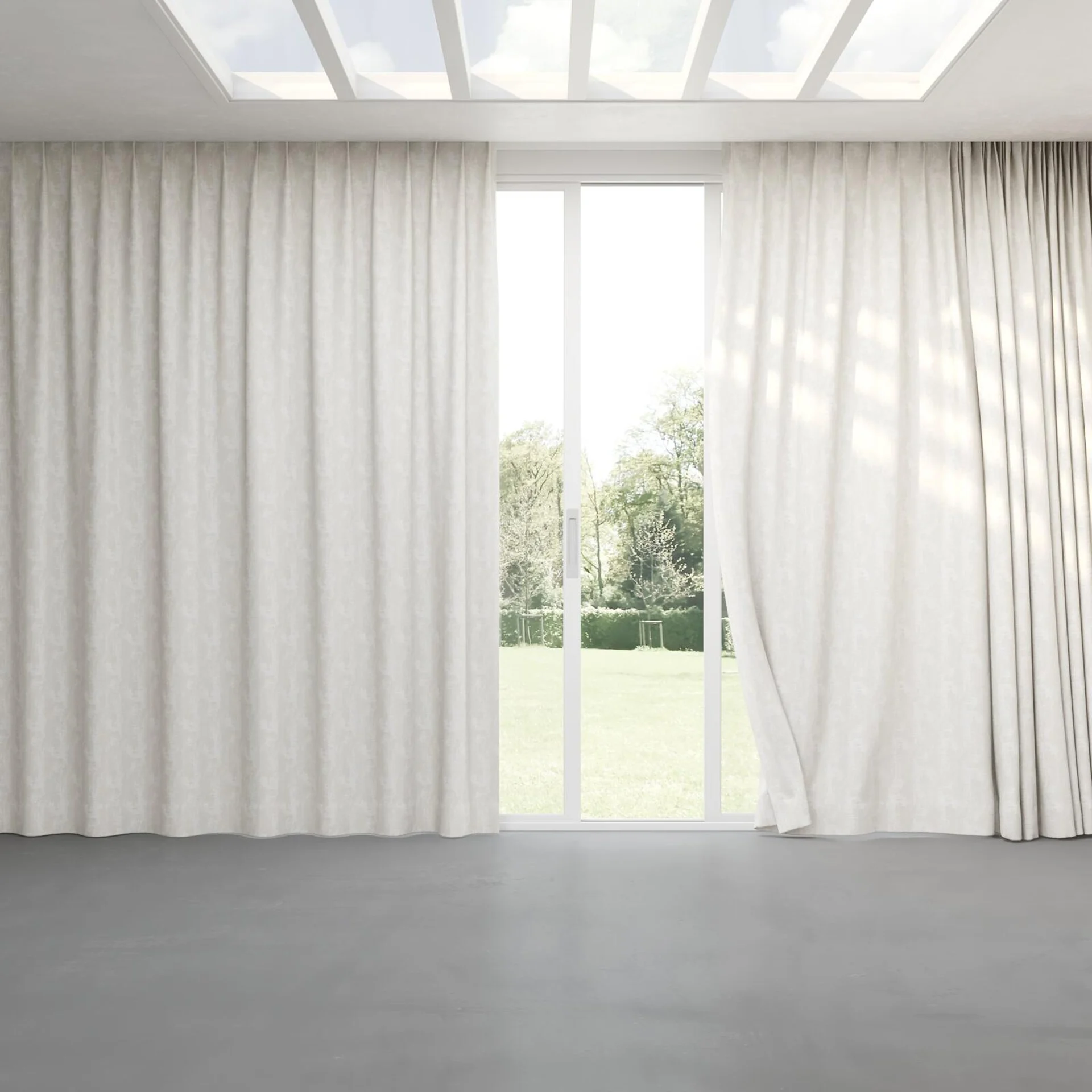 Full view of Innovation Feather, pinch pleat