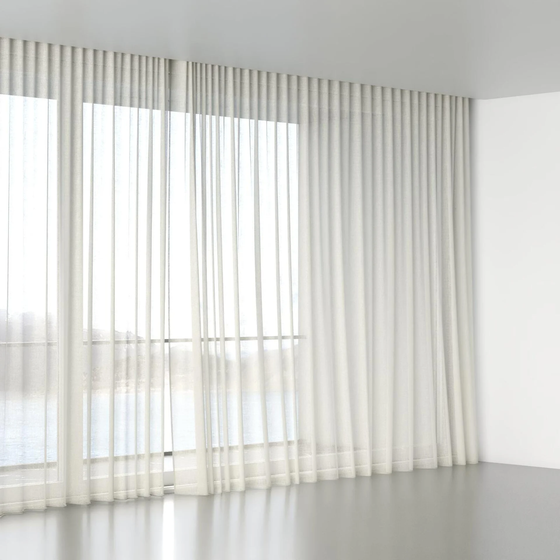 Full view of Statement Cream, wave pleat