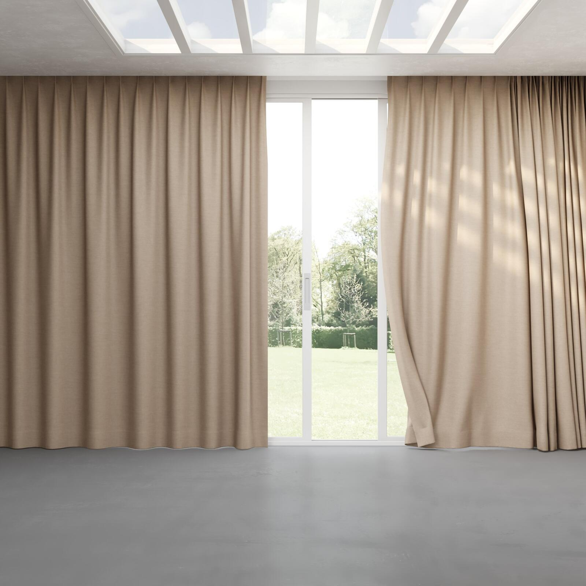 Full view of Drama Linen, pinch pleat