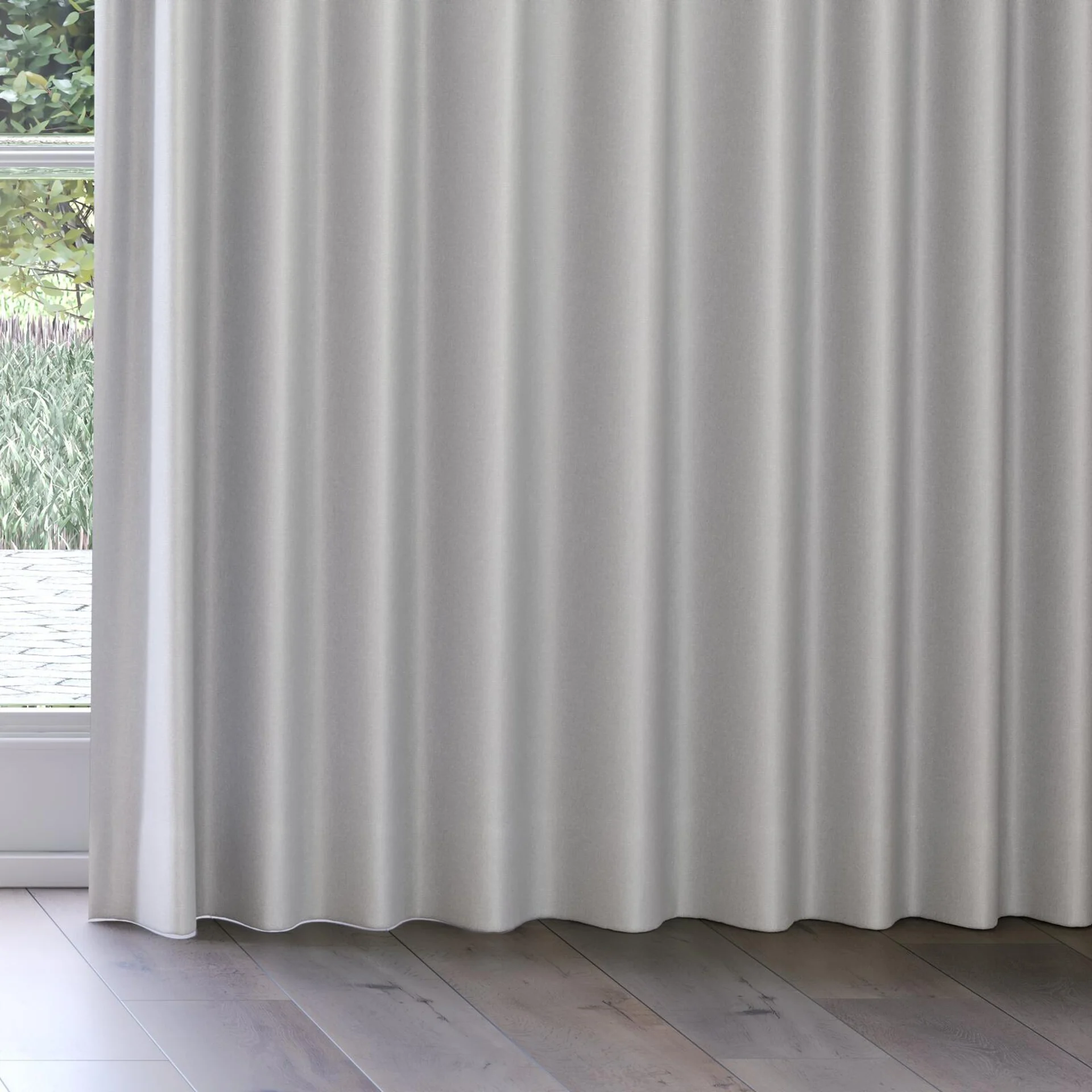Bottom view of Banksia Mist, on curtain rail