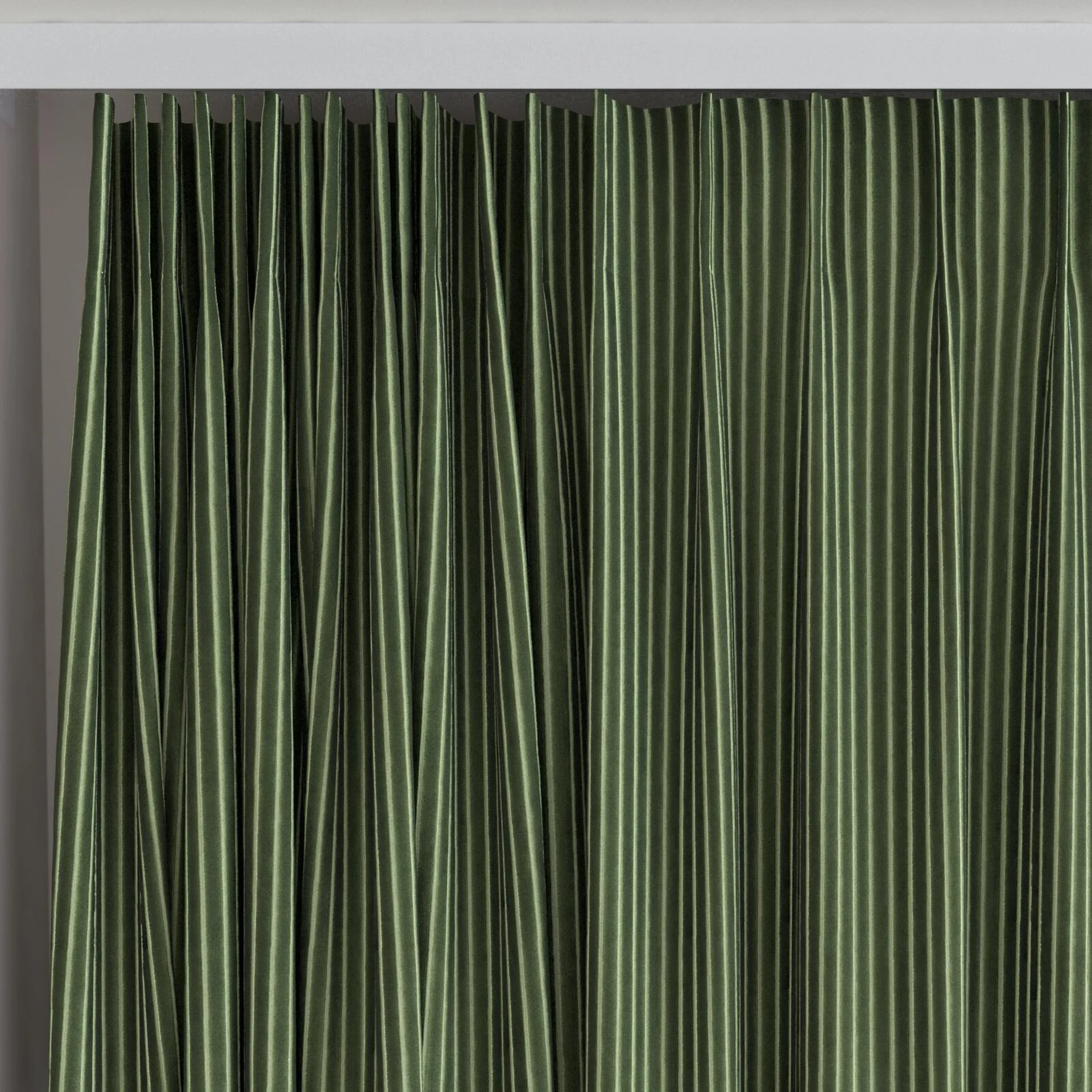 Top view of Embrace Wasabi, on curtain rail