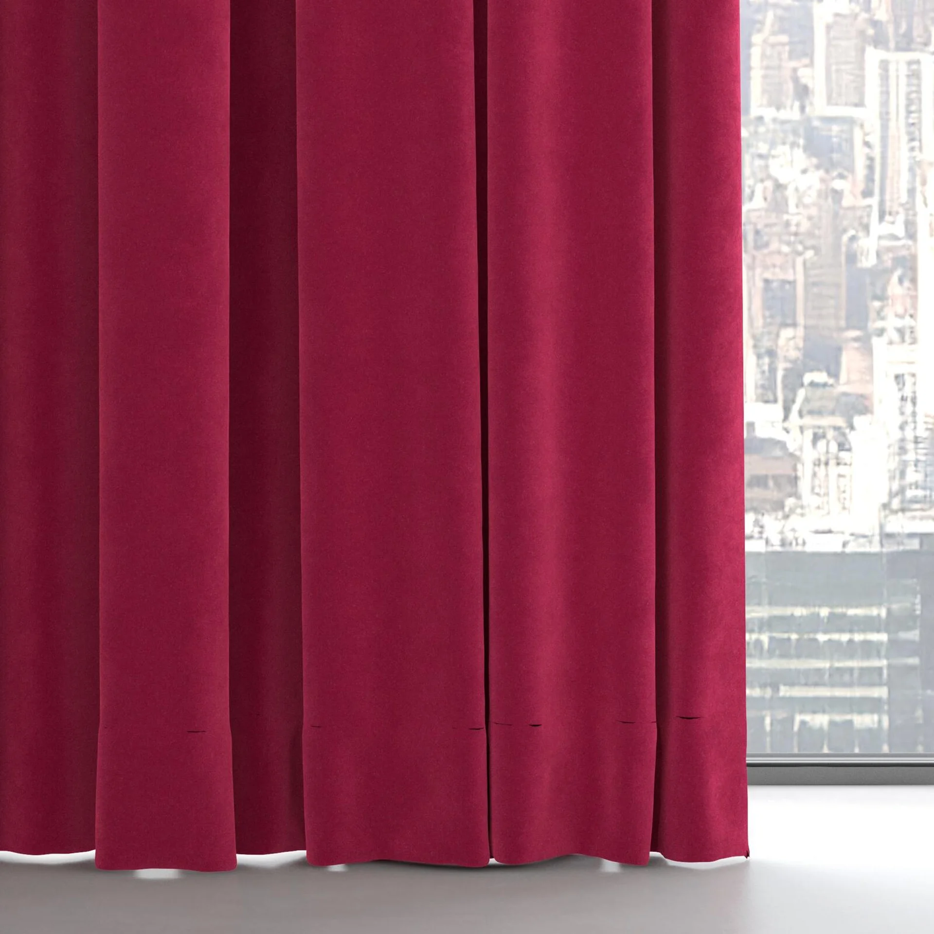 Bottom view of Lux Velvet Strawberry 8613, on hidden rail