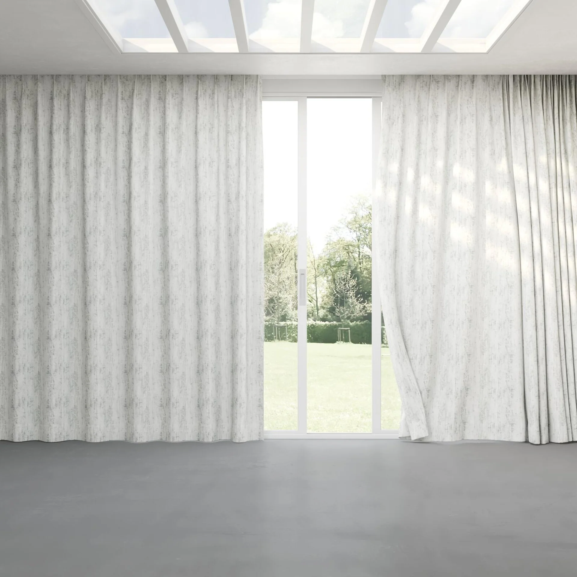 Full view of Distinguished Crystal, pinch pleat