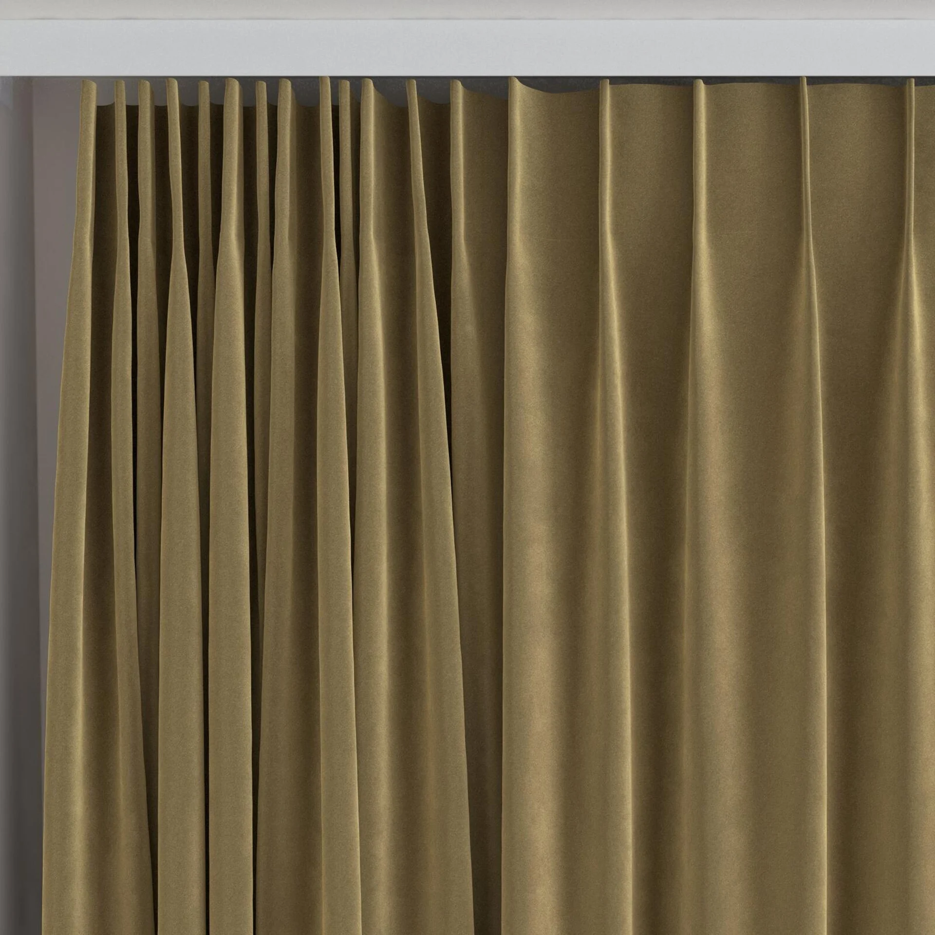Top view of Vienna Nutmeg, on curtain rail