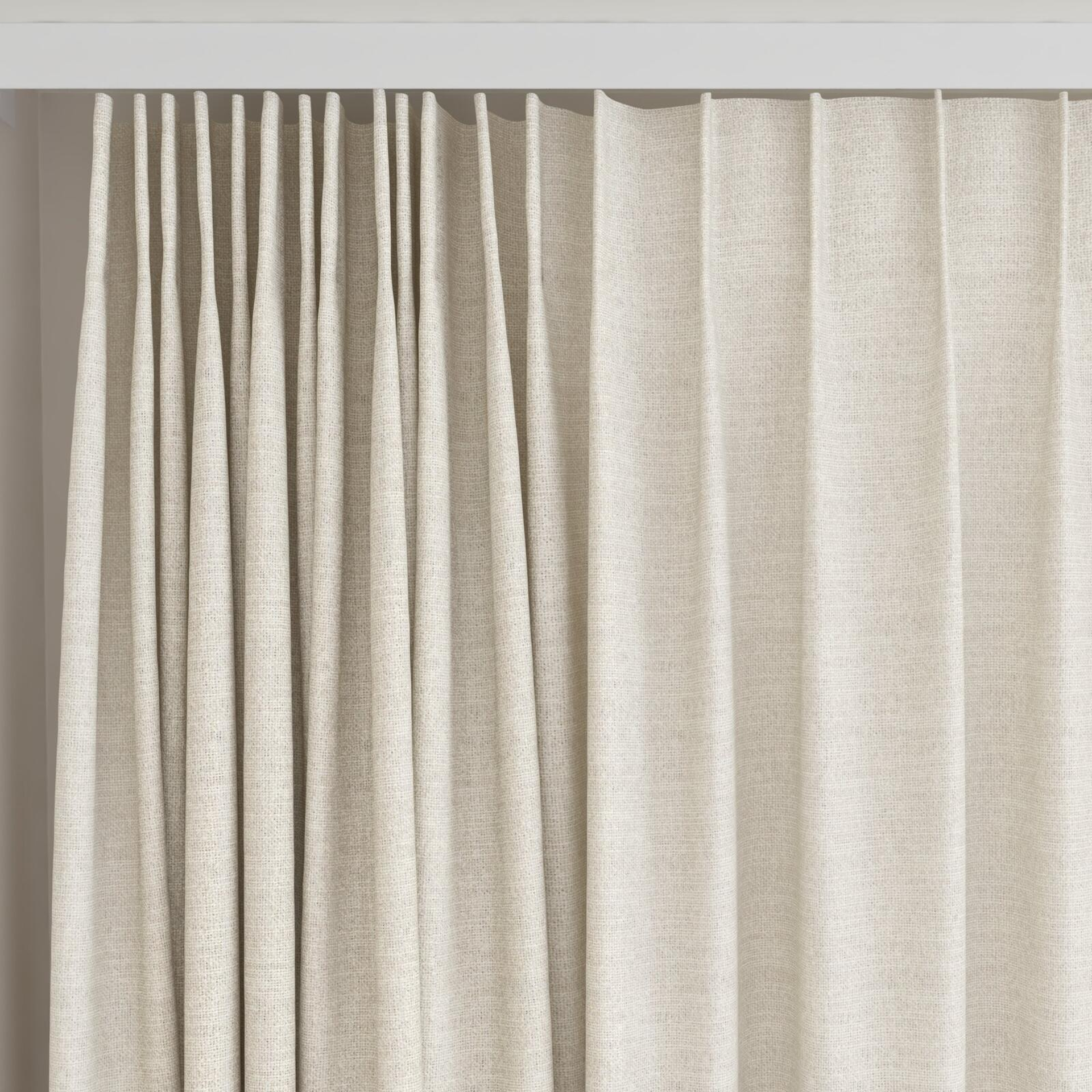 Top view of Revel Linen, on curtain rail