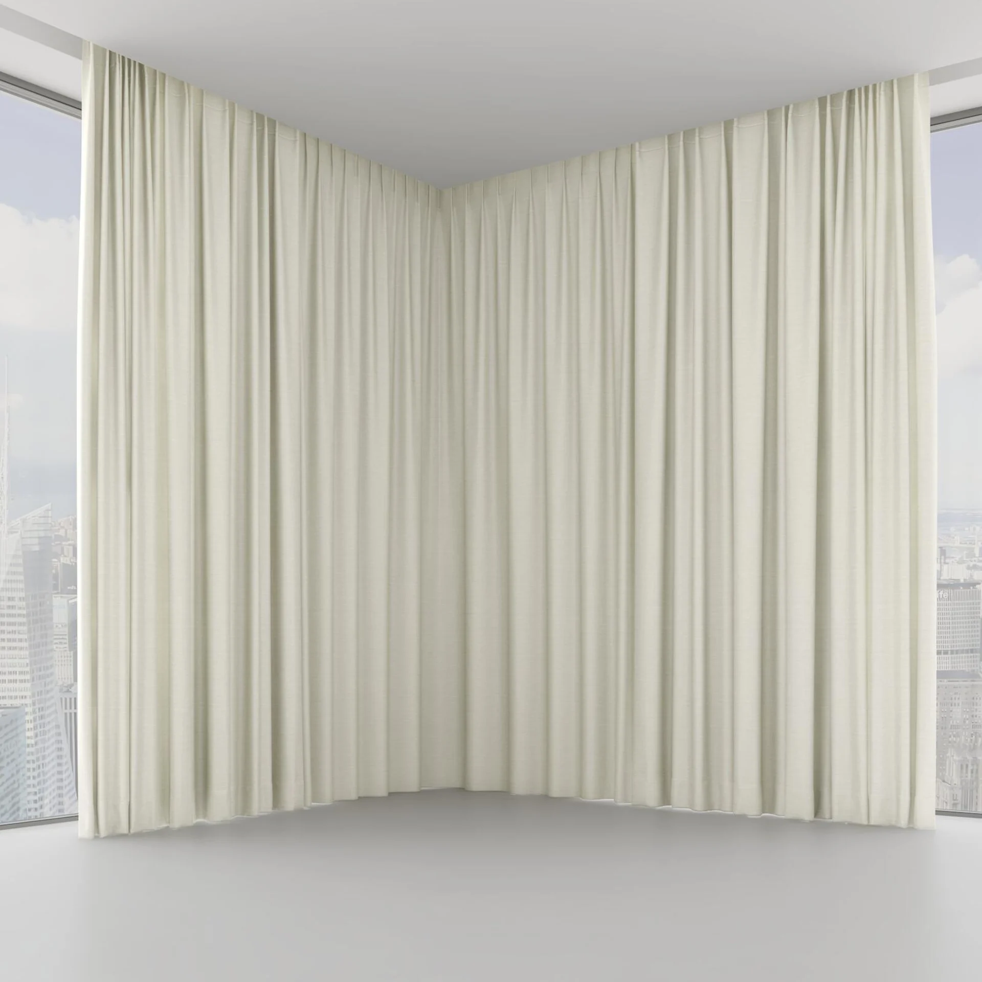 Front view of Silky Ivory, on hidden rail