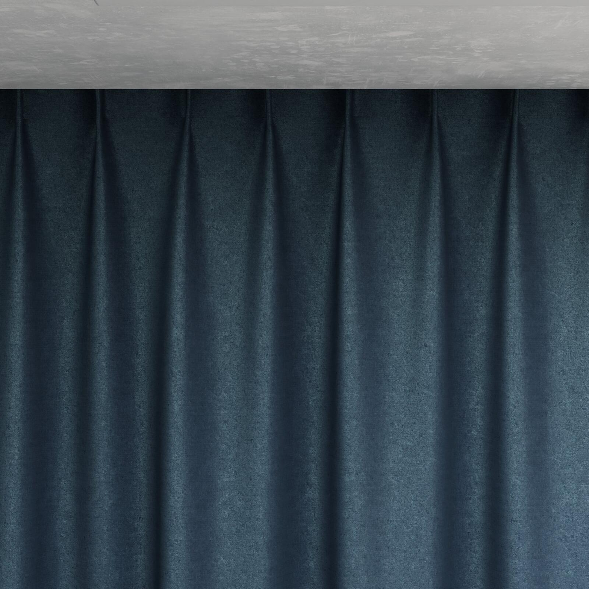 Top view of Drama Teal, pinch pleat