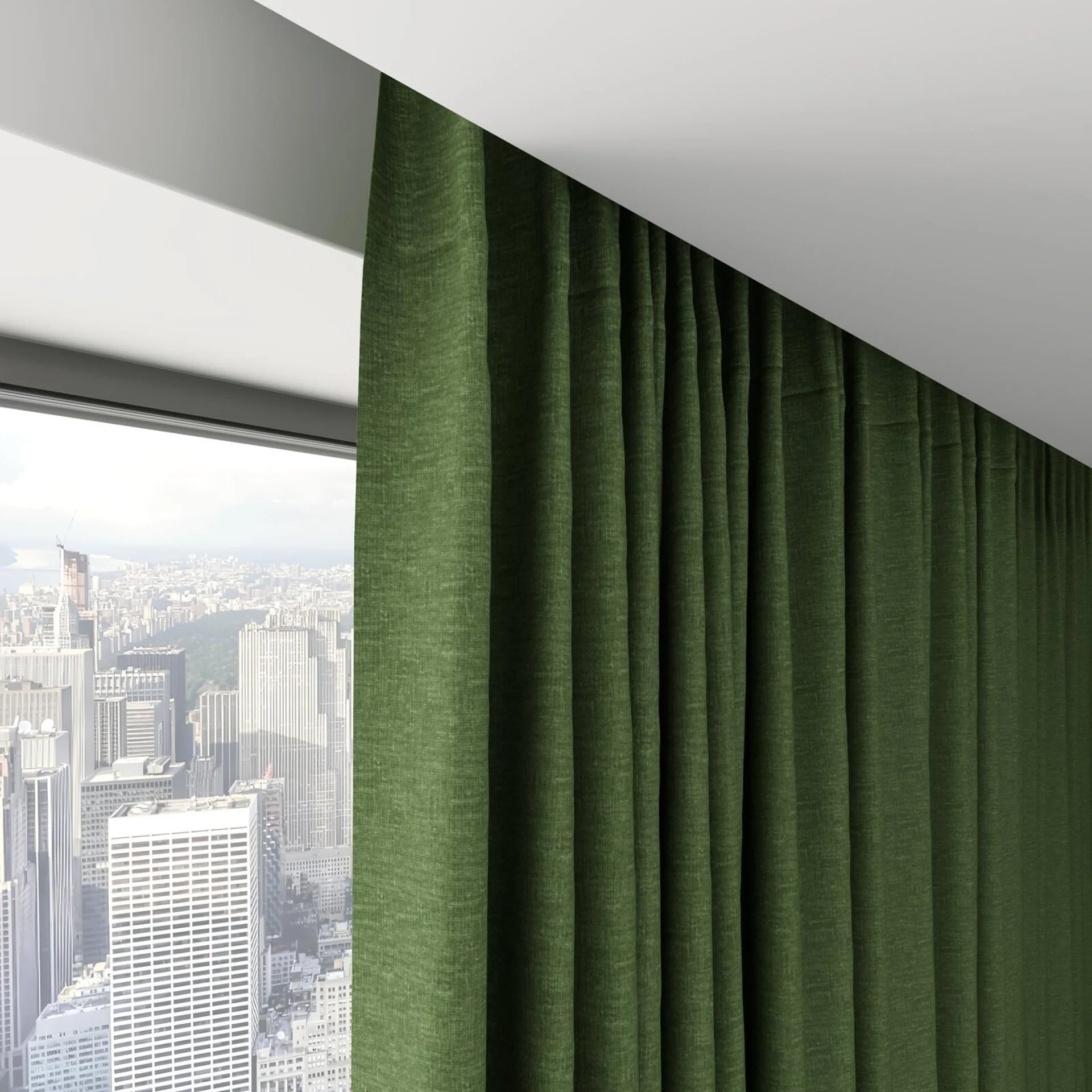 Top view of Coverlet Oasis, on hidden rail