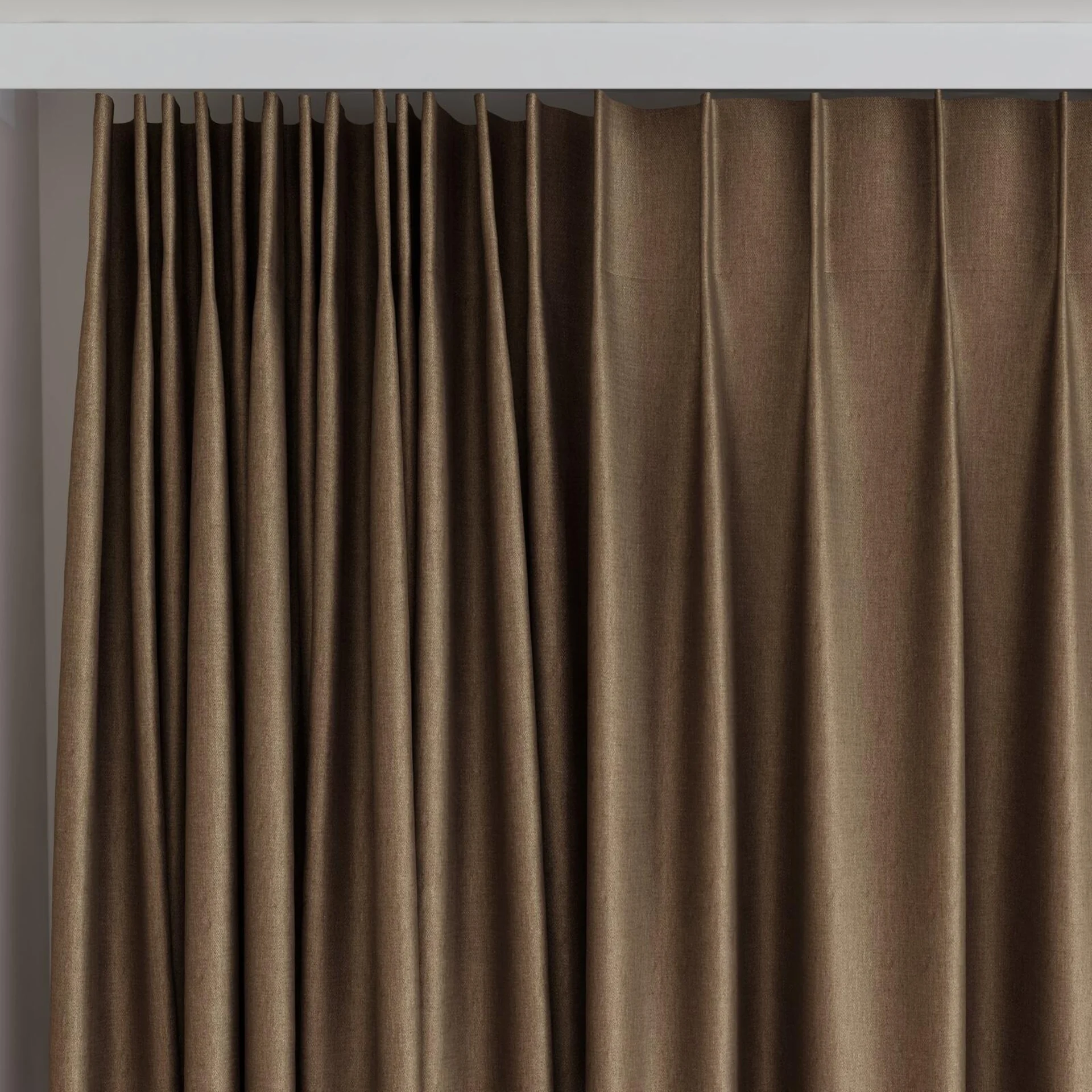 Top view of Matrix Maroon, on curtain rail