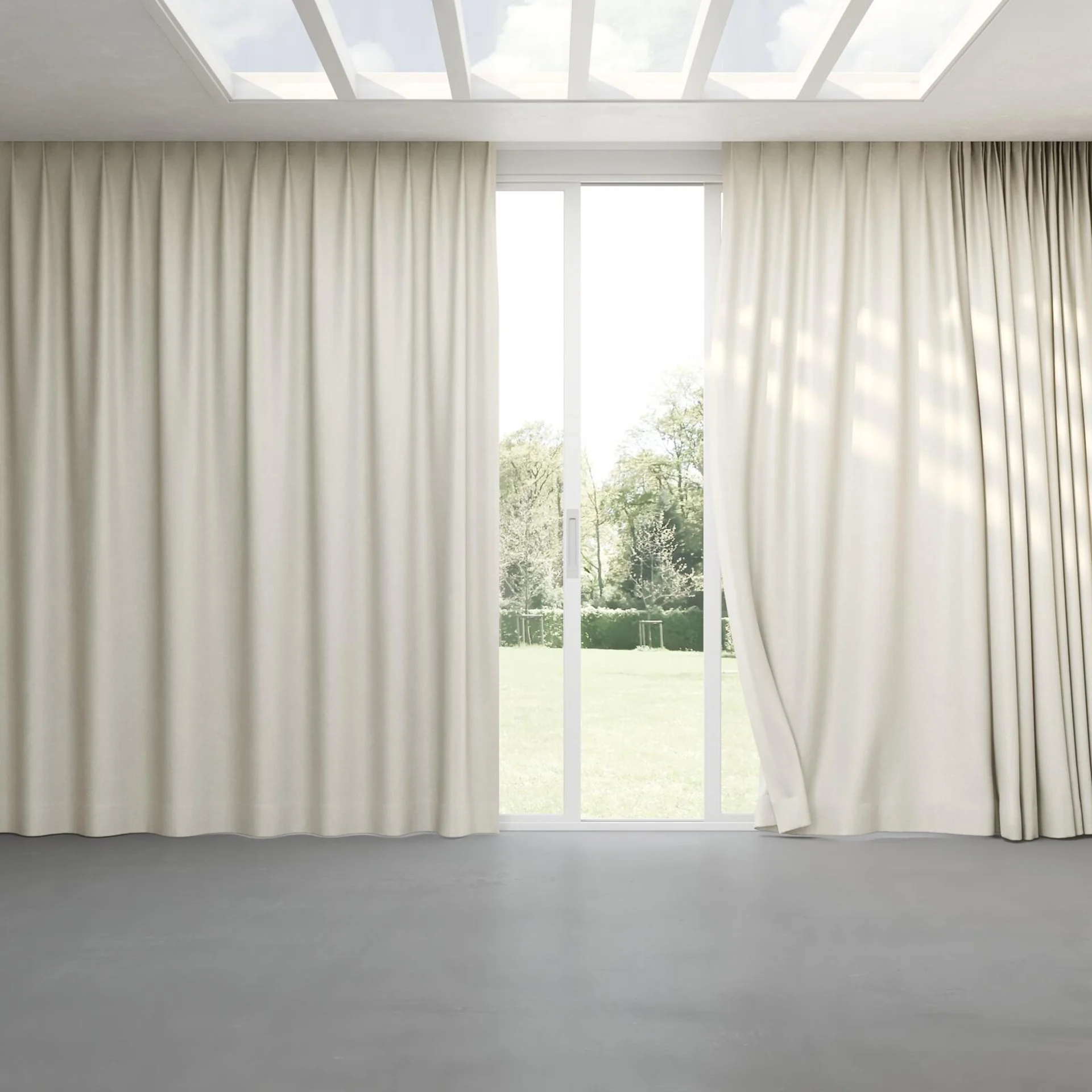 Full view of Glamour Wool, pinch pleat
