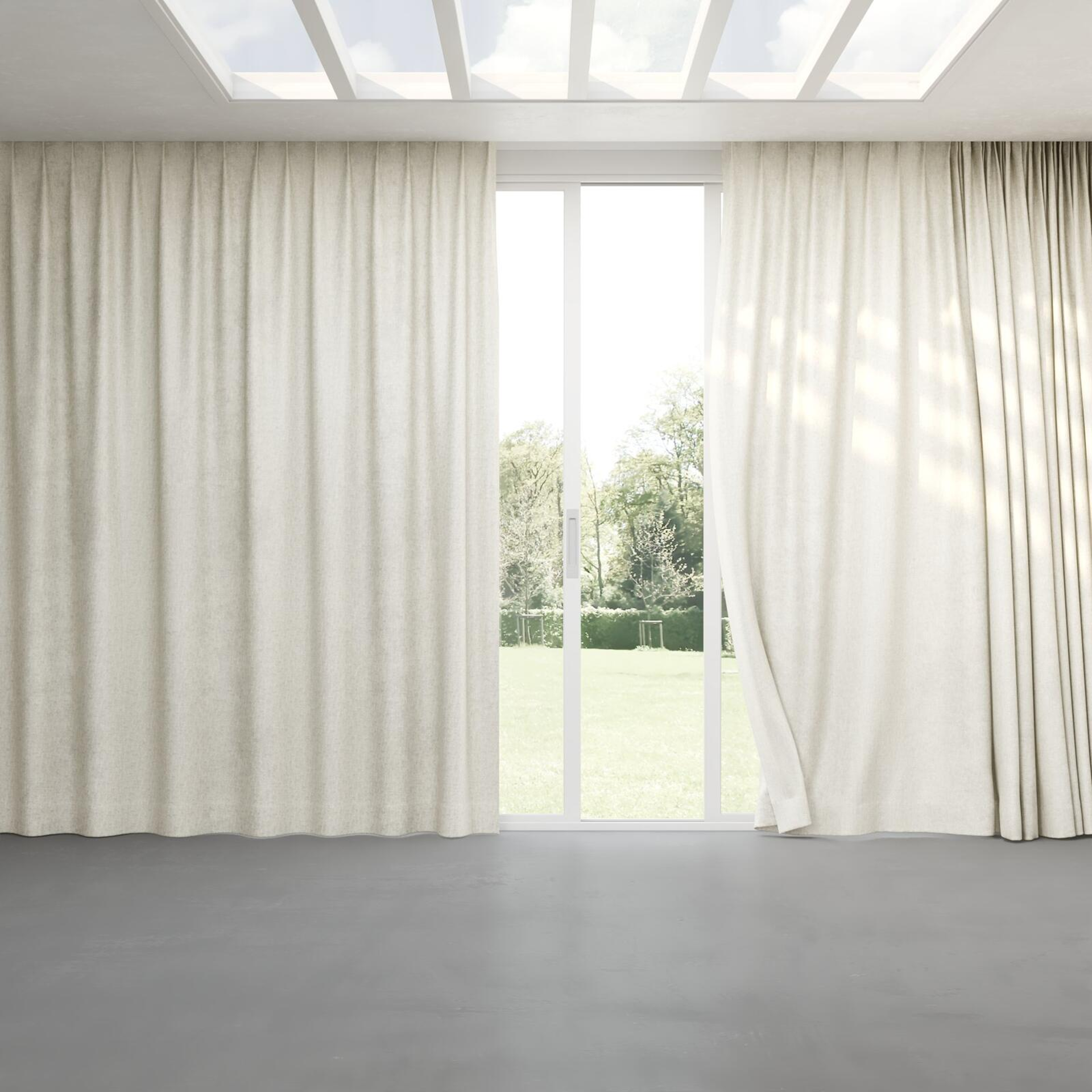 Full view of Hug Cream, pinch pleat