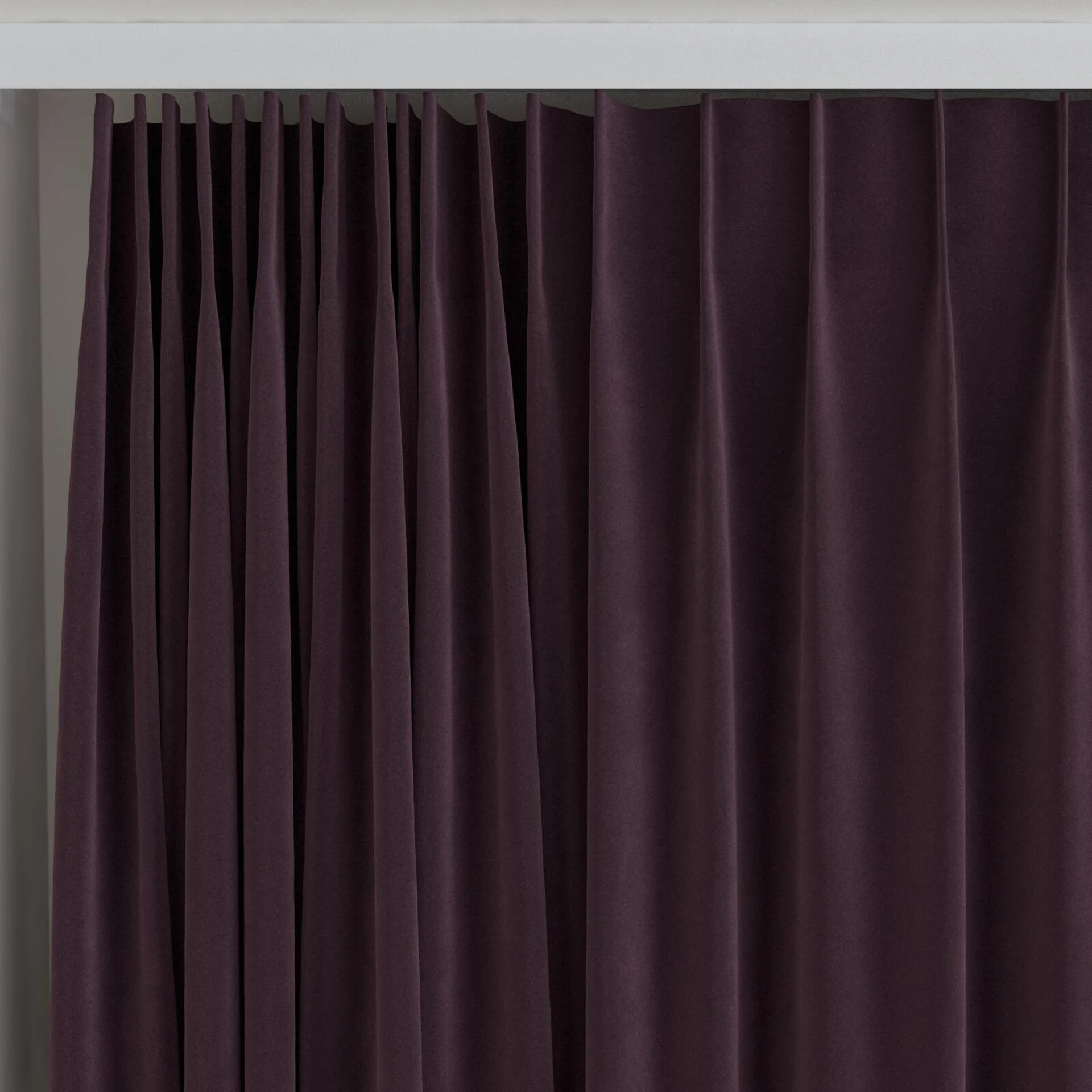 Top view of Vienna Mahogany, on curtain rail