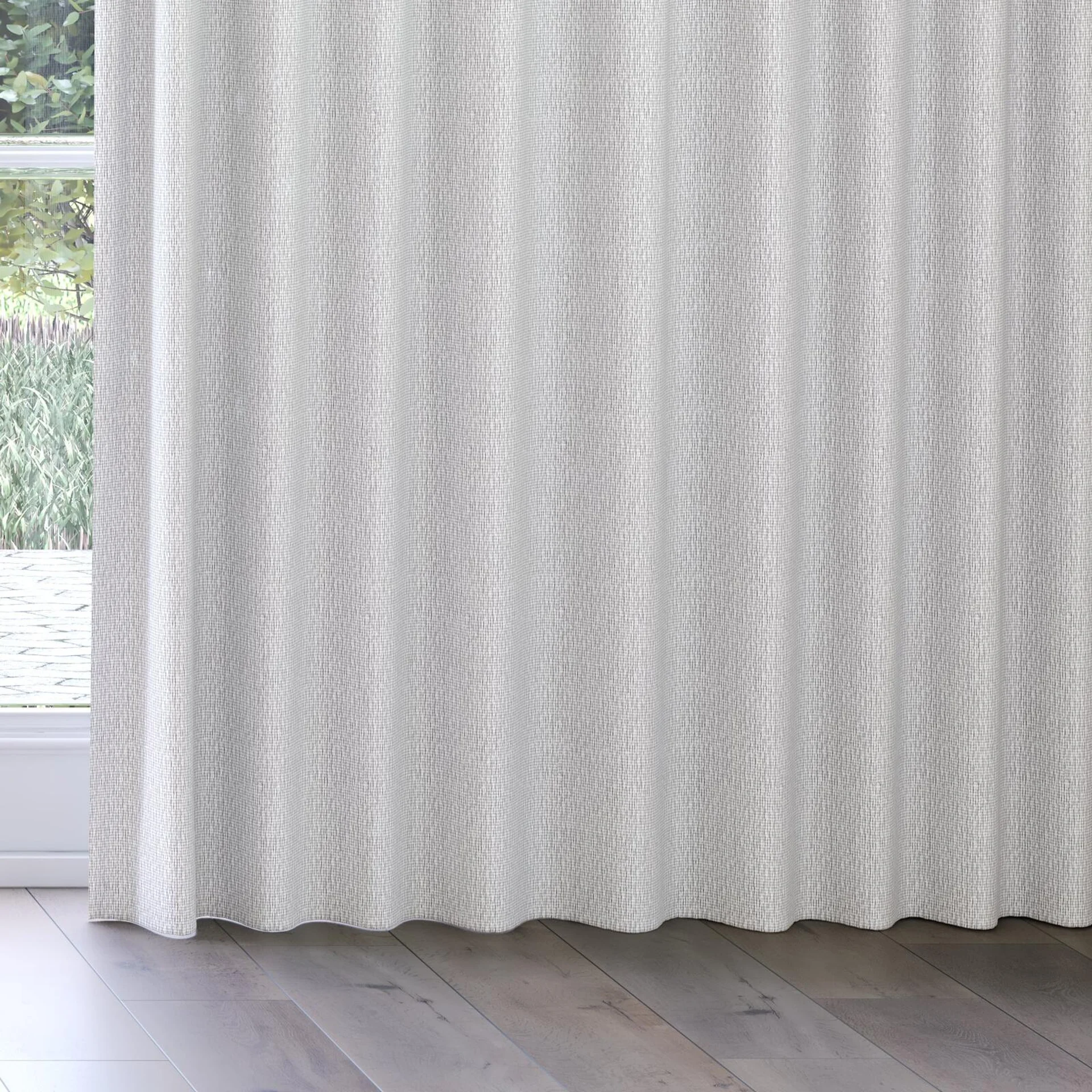 Bottom view of Semblance Oyster, on curtain rail