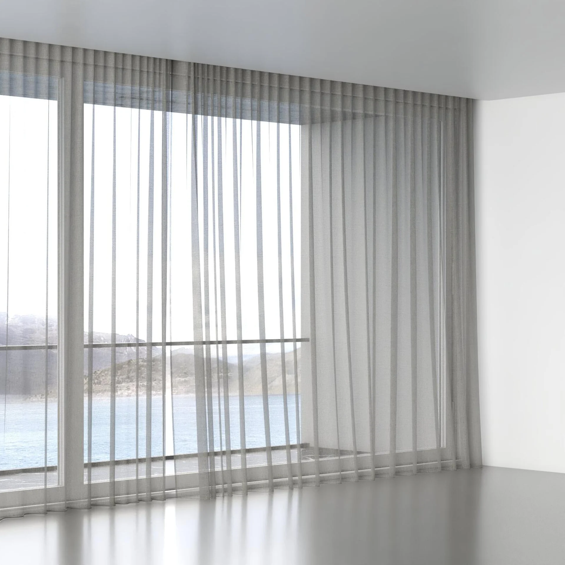 Full view of Radiant Smoke, wave pleat