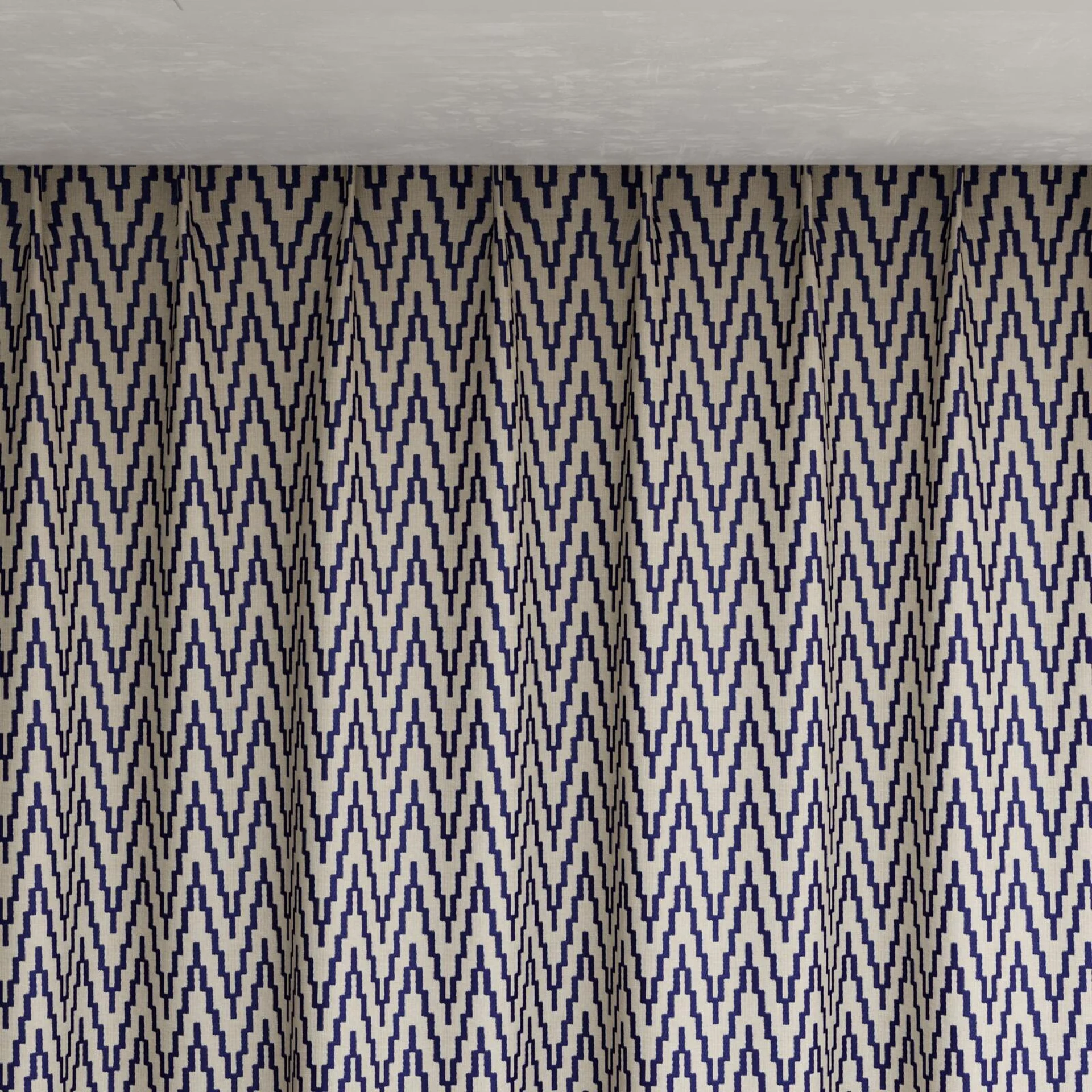 Top view of Running Ink, pinch pleat