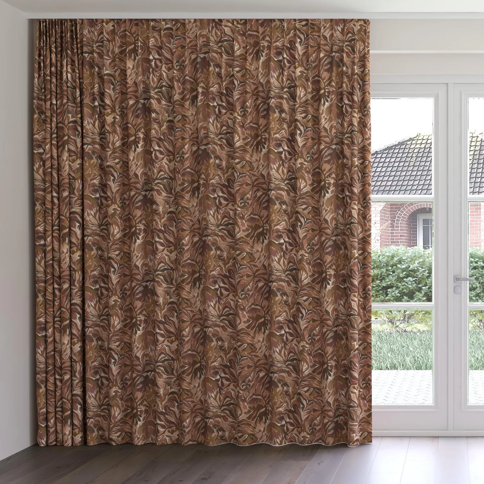 Front view of Grande Terre Tamarind, on curtain rail