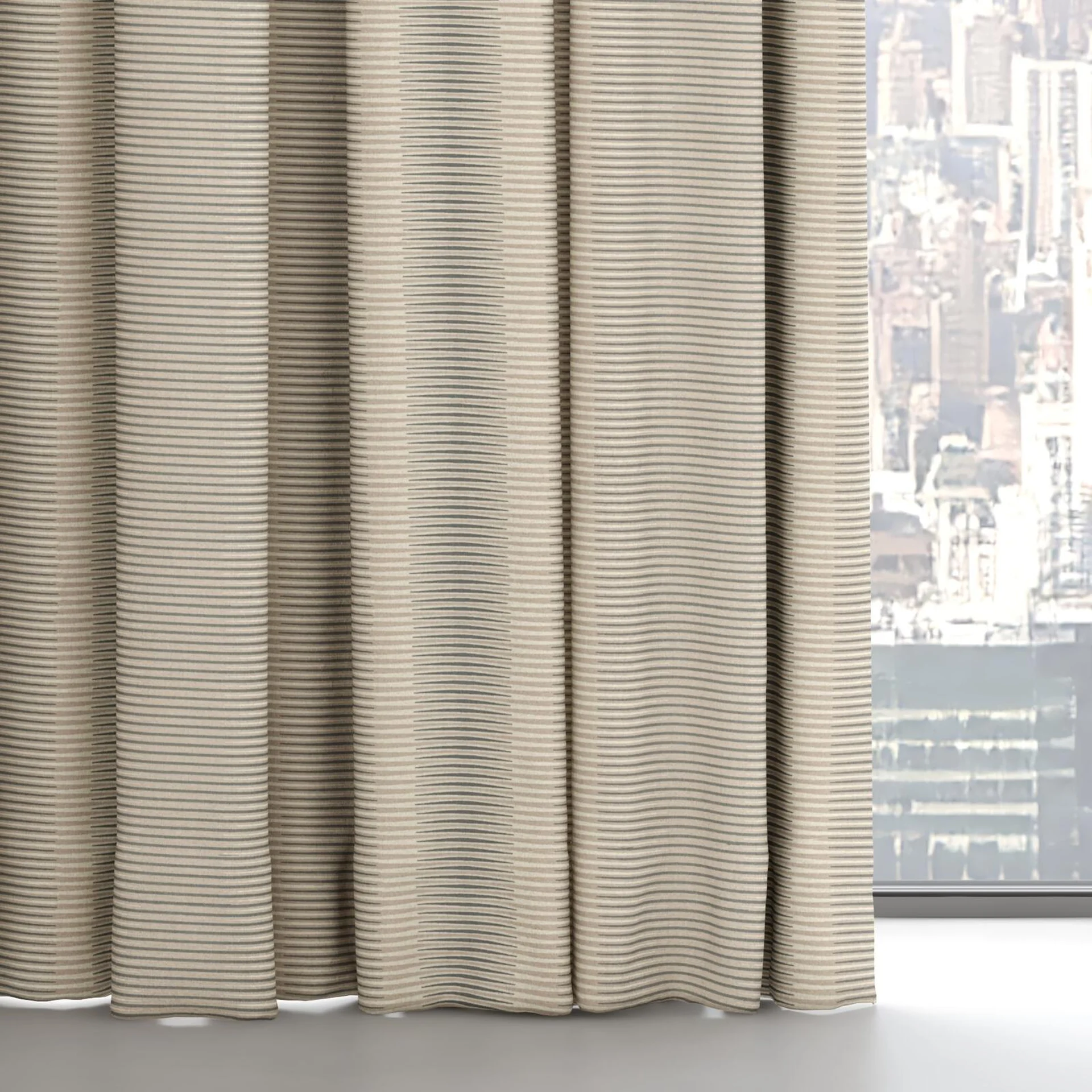 Bottom view of Jacopo Stripe Sesame, on hidden rail