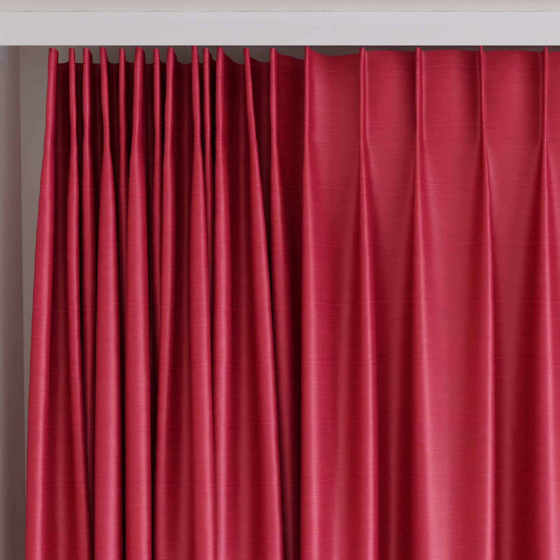 Top view of Silky Calypso, on curtain rail
