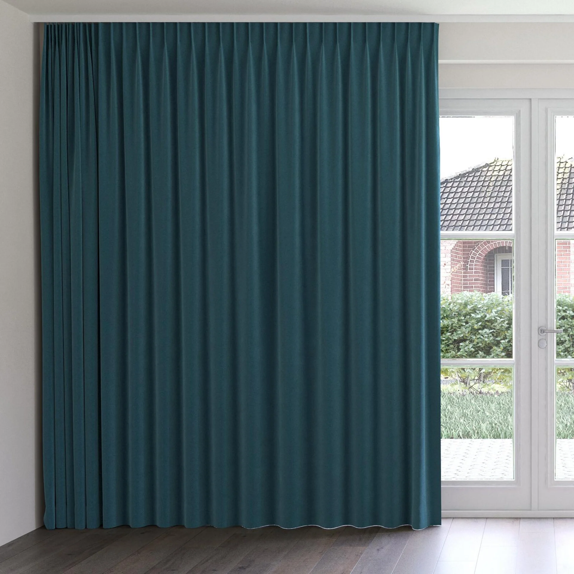 Front view of Vienna Tanzanite, on curtain rail