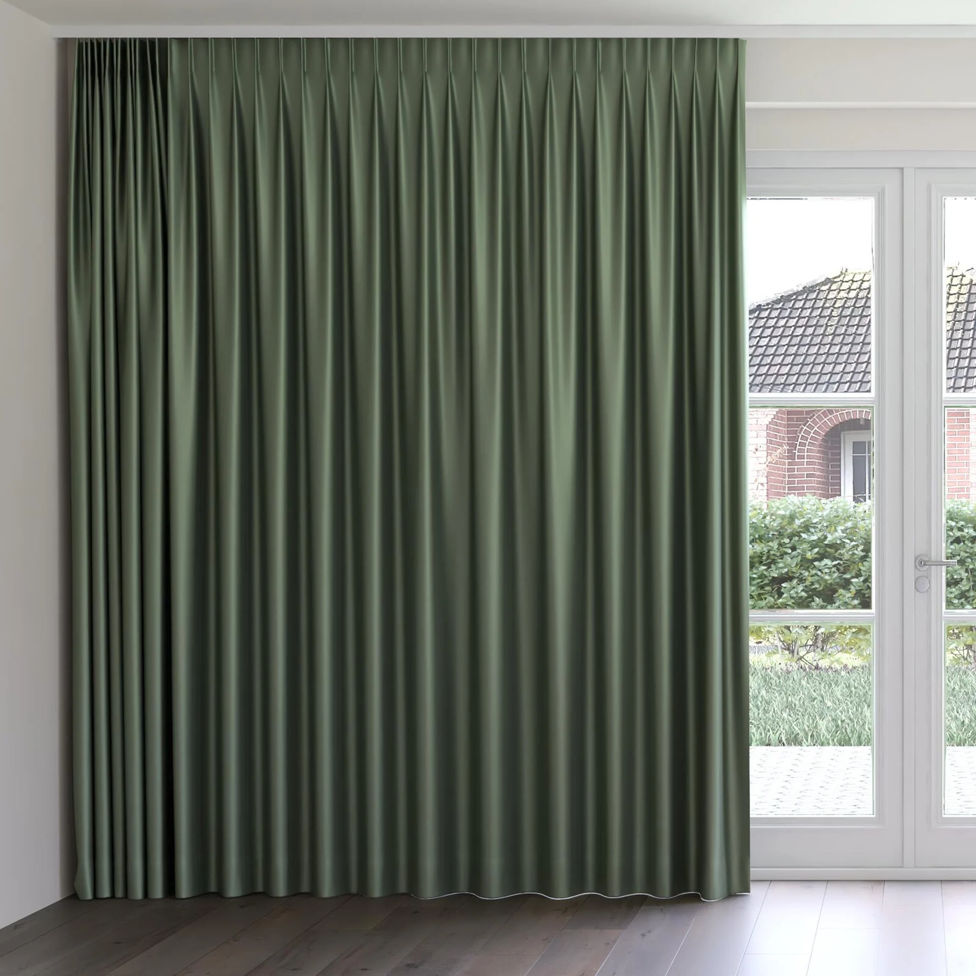 Front view of North Face Sage, on curtain rail