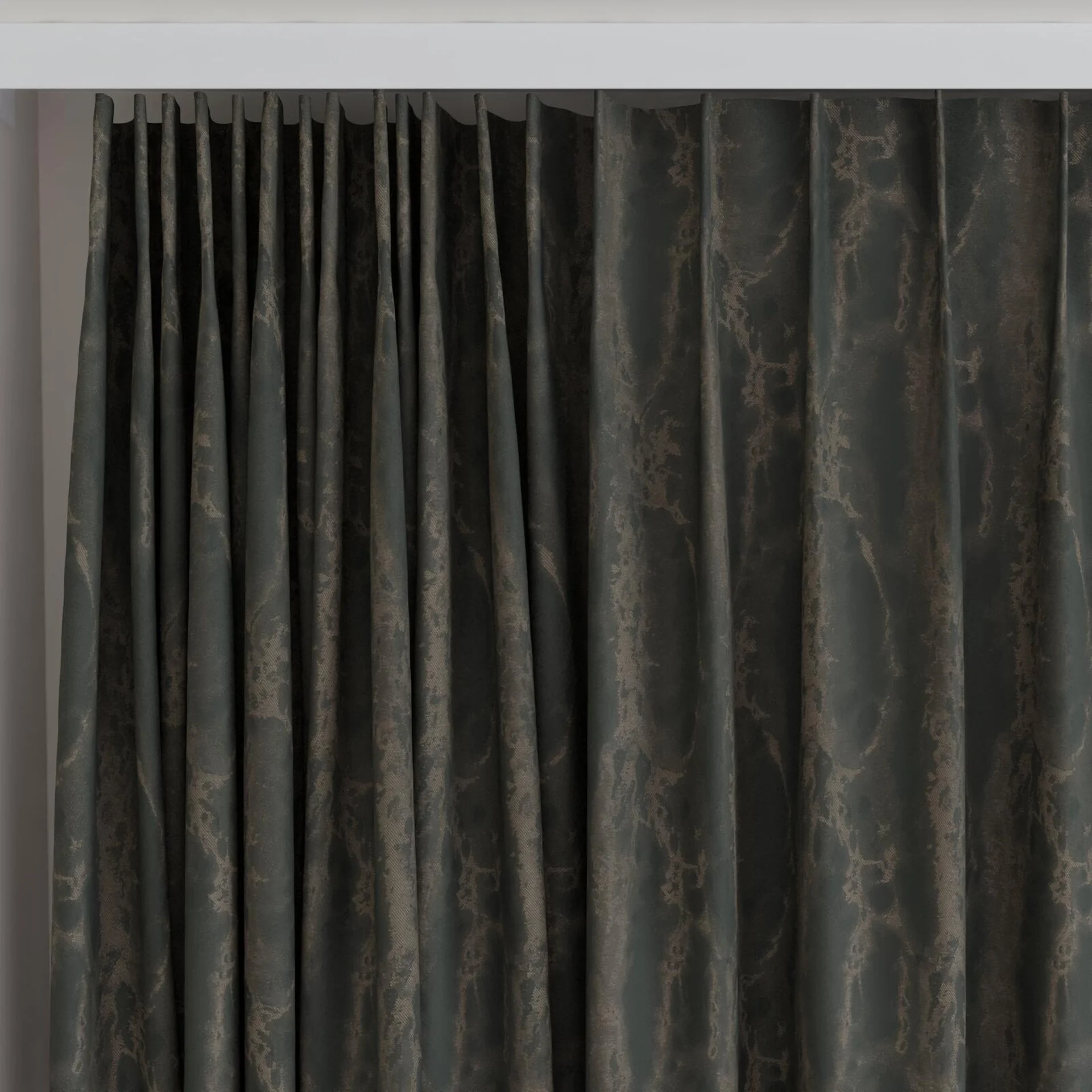 Top view of Anthology Onyx, on curtain rail