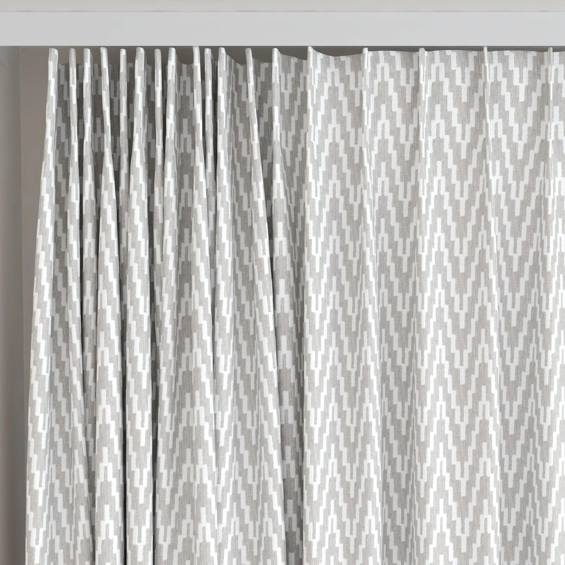 Top view of Running Feather, on curtain rail