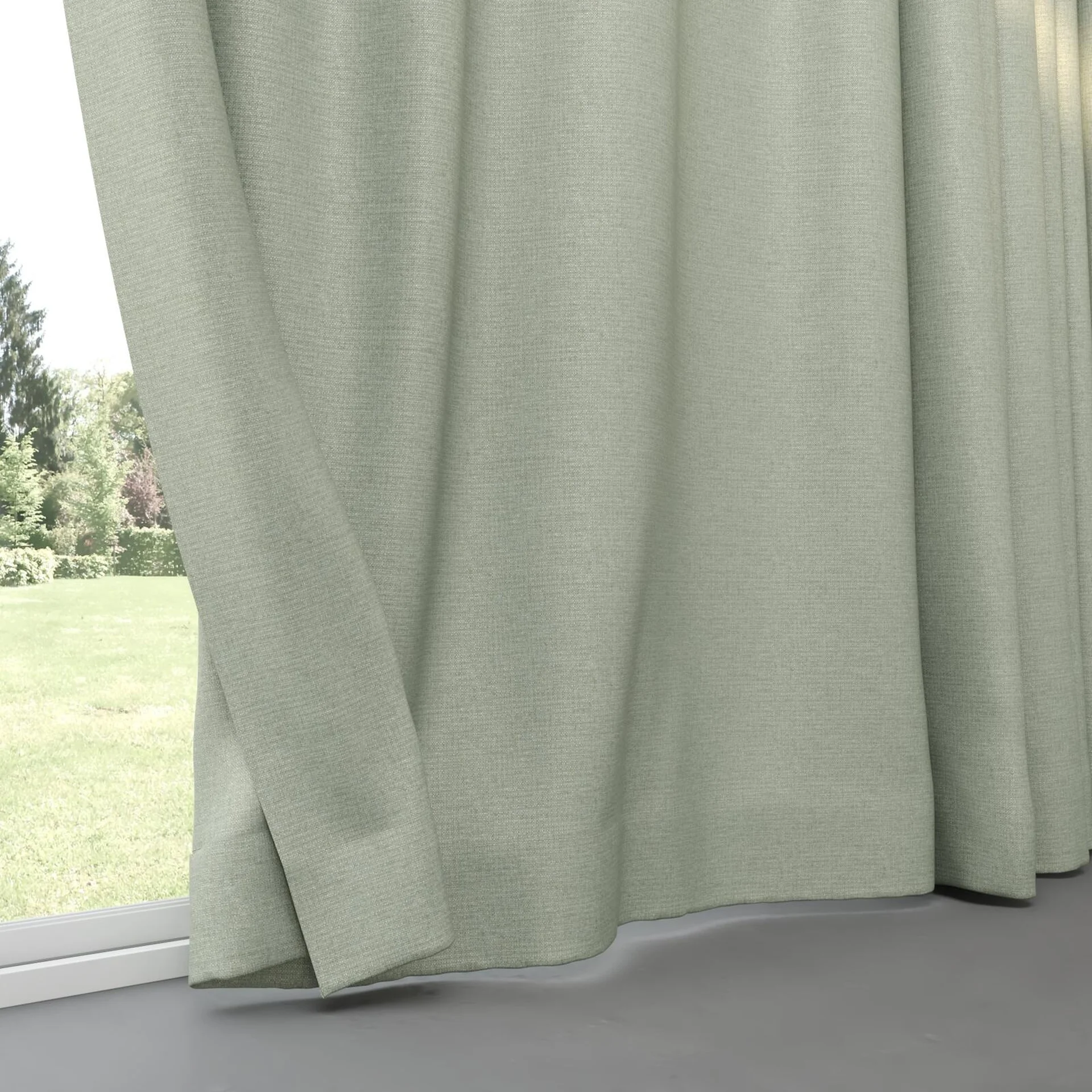 Bottom view of Bravo Jade, pinch pleat