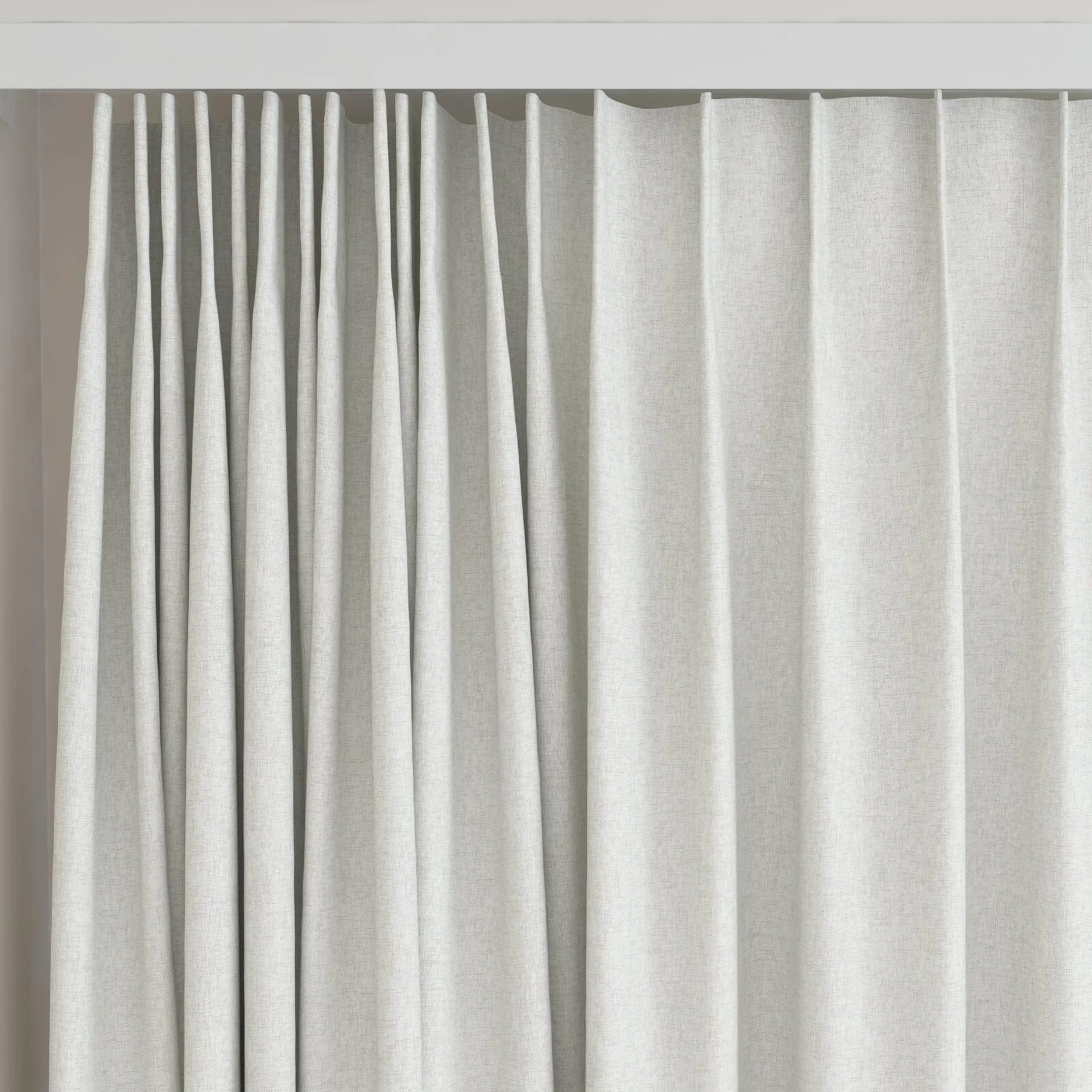 Top view of Retreat II Limestone, on curtain rail