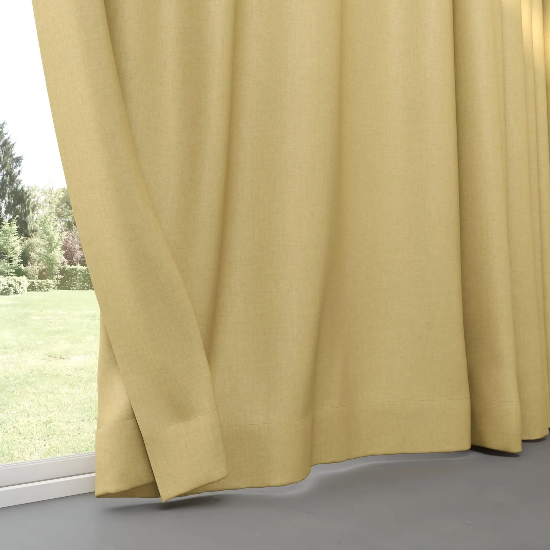 Bottom view of Cushy Bamboo, pinch pleat