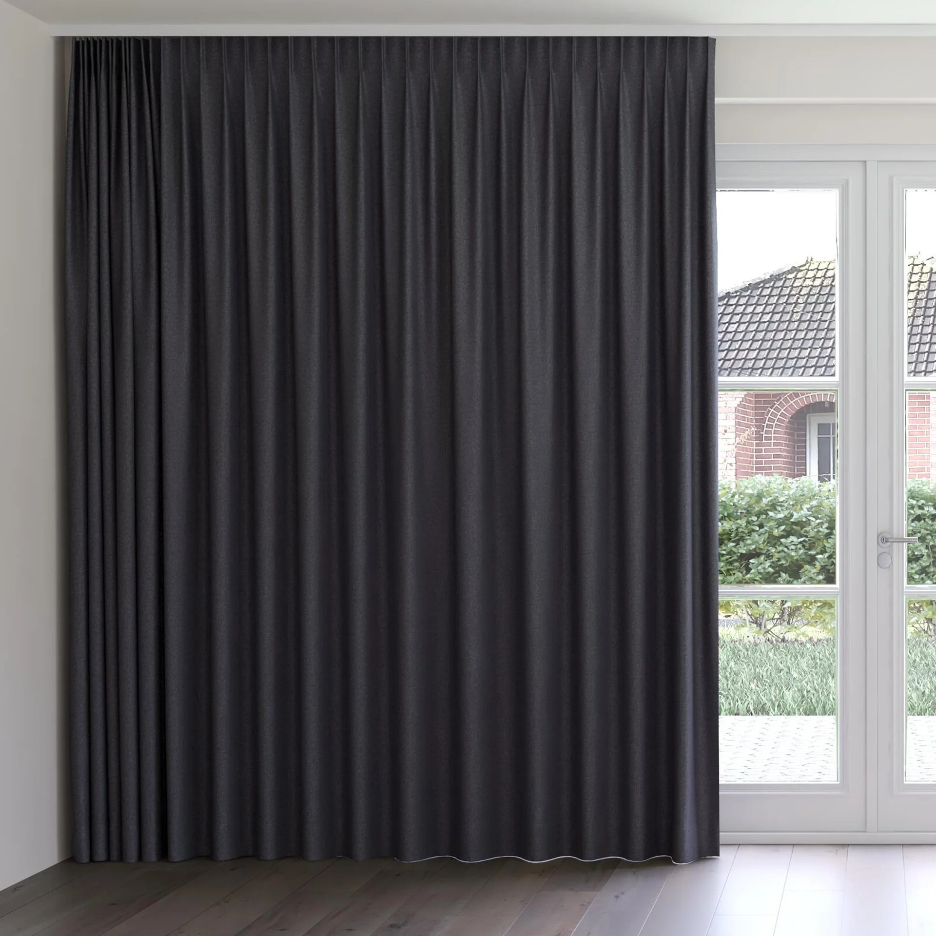 Front view of Sabik Anthracite, on curtain rail
