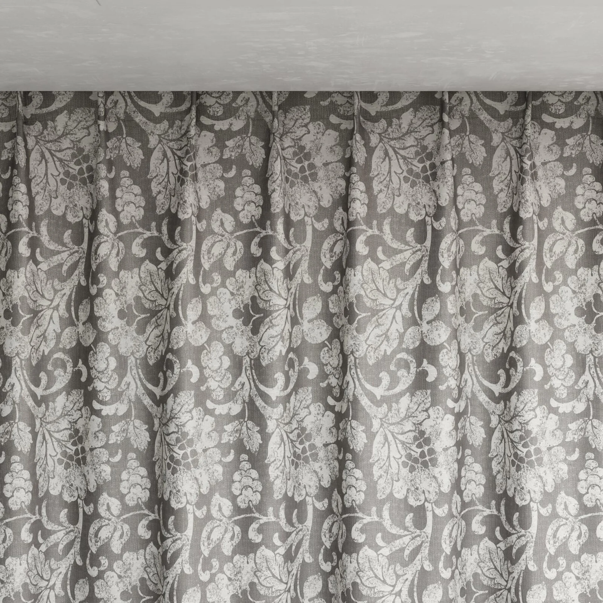 Top view of Florentine Silver, pinch pleat