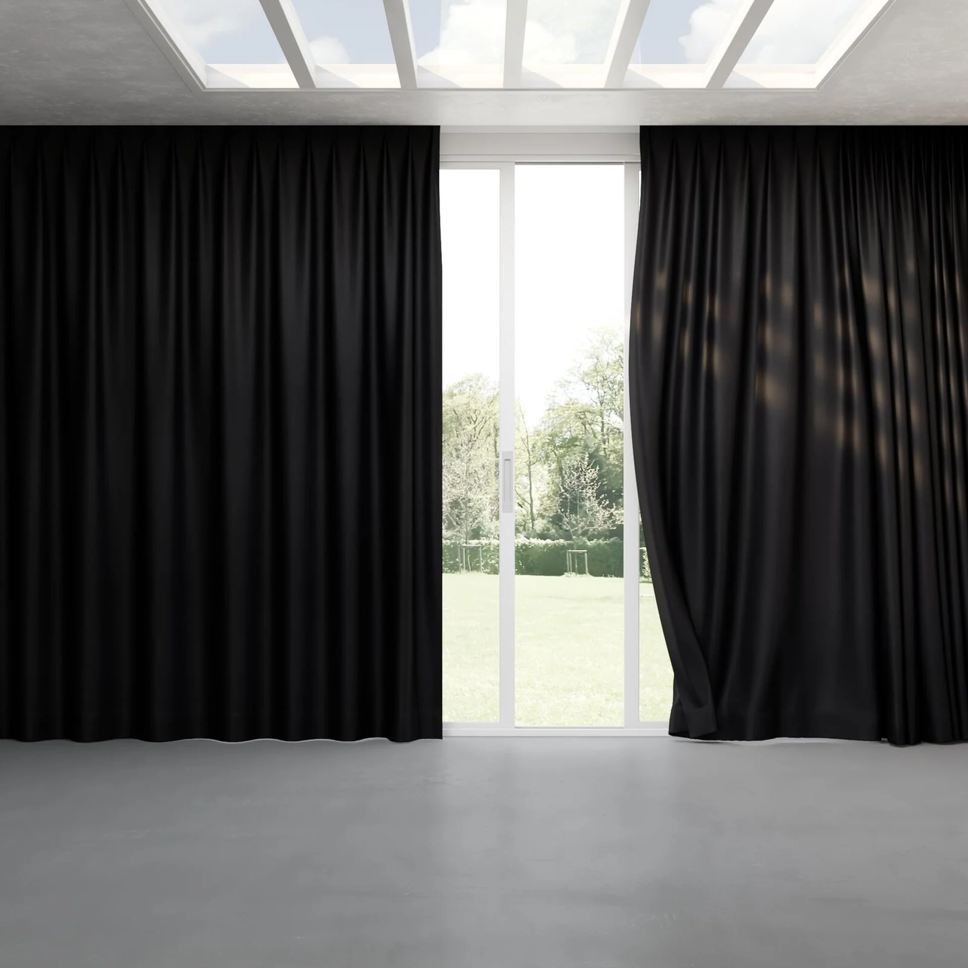 Full view of Remain Onyx, pinch pleat